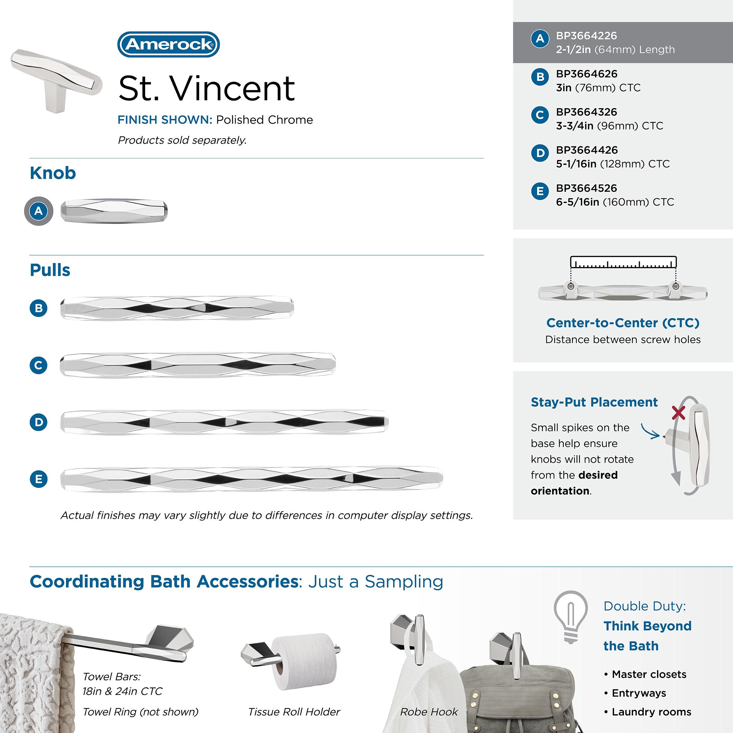 St. Vincent 1 7/16" Length Bar Knob