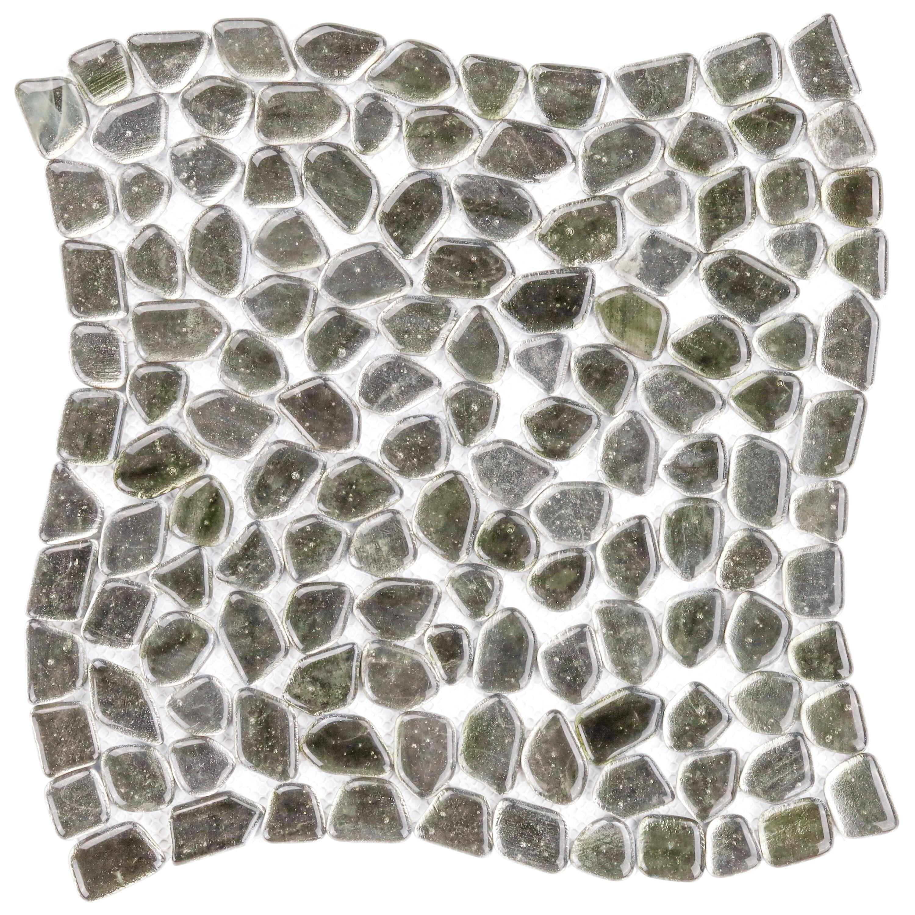 Bond Tile Fractal Pebble 11.88 in. x 11.88 in. Polished Glass Wall Mosaic Tile (0.98 Sq. Ft. / Each)