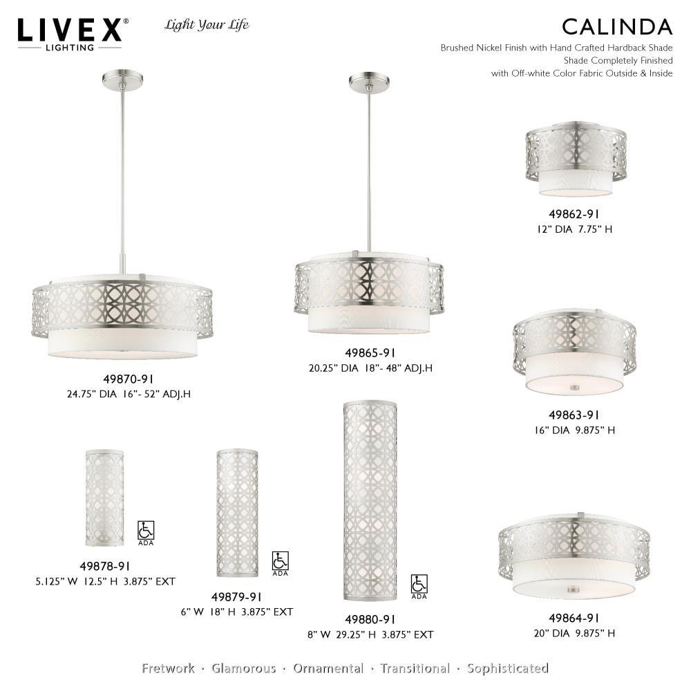 Livex Lighting Calinda 4 - Light Semi-Flush Mount in  Brushed Nickel