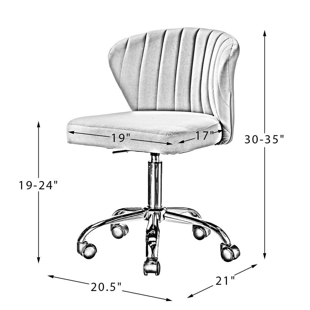 Navy Velvet Swivel Office Chair with Gold Legs, Adjustable Height Rolling Desk Chair for Vanity