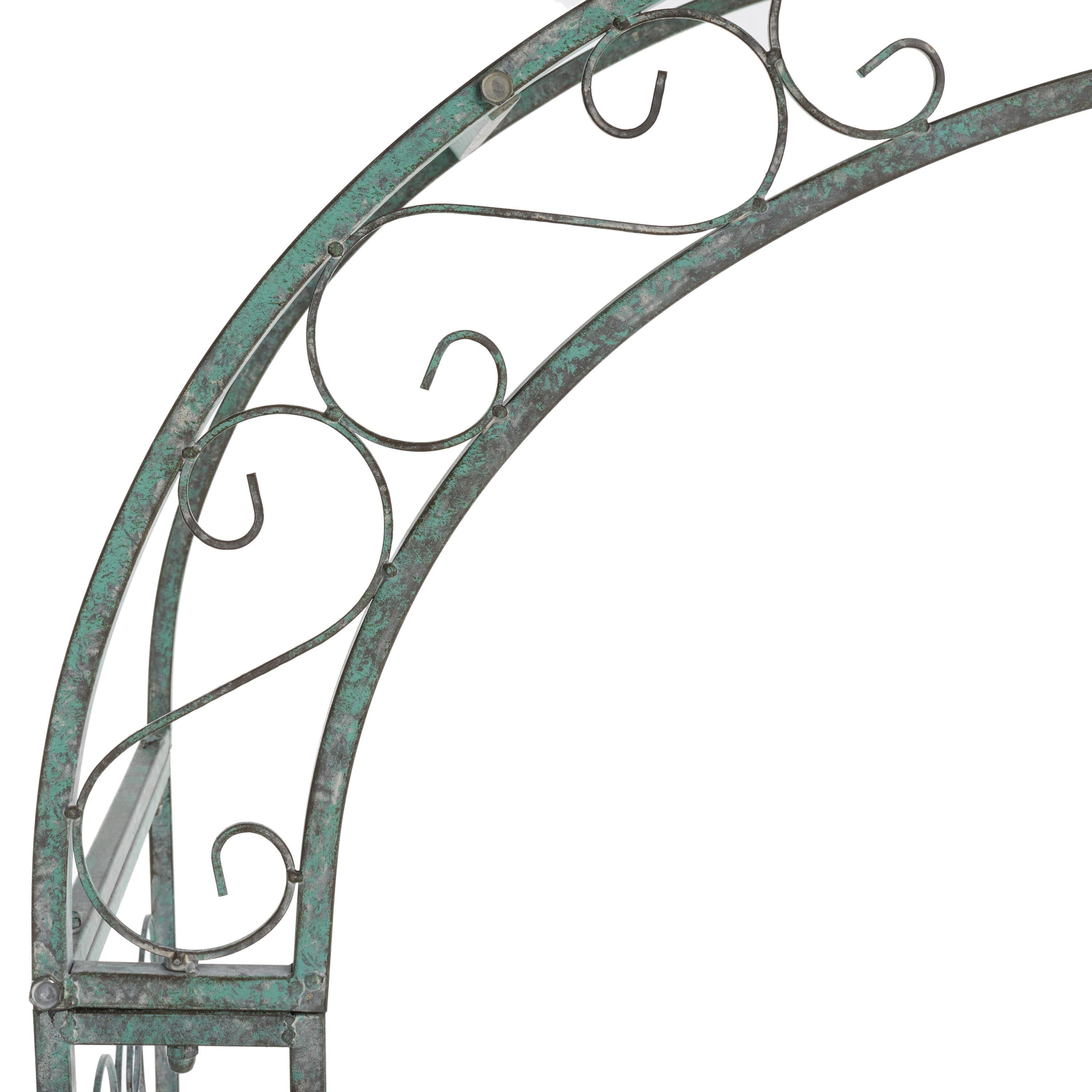 Pagan 48.5'' W x 18.5'' D Iron Arbor in Green