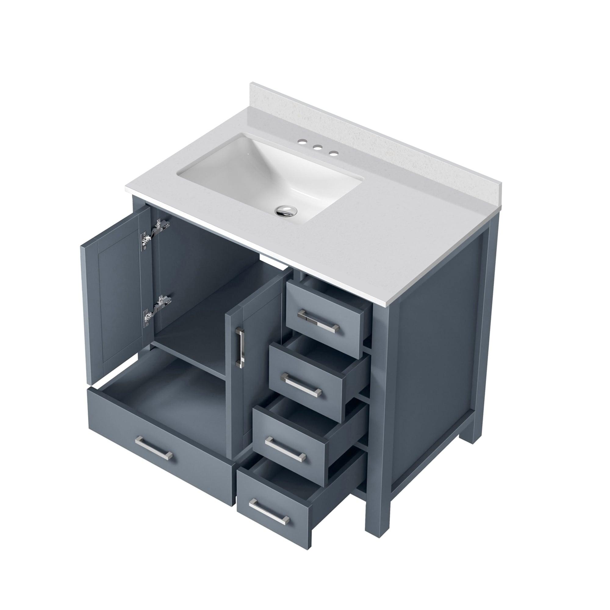 Lexora Jacques 36 in. W x 22 in. D Left Offset Bath Vanity and Top