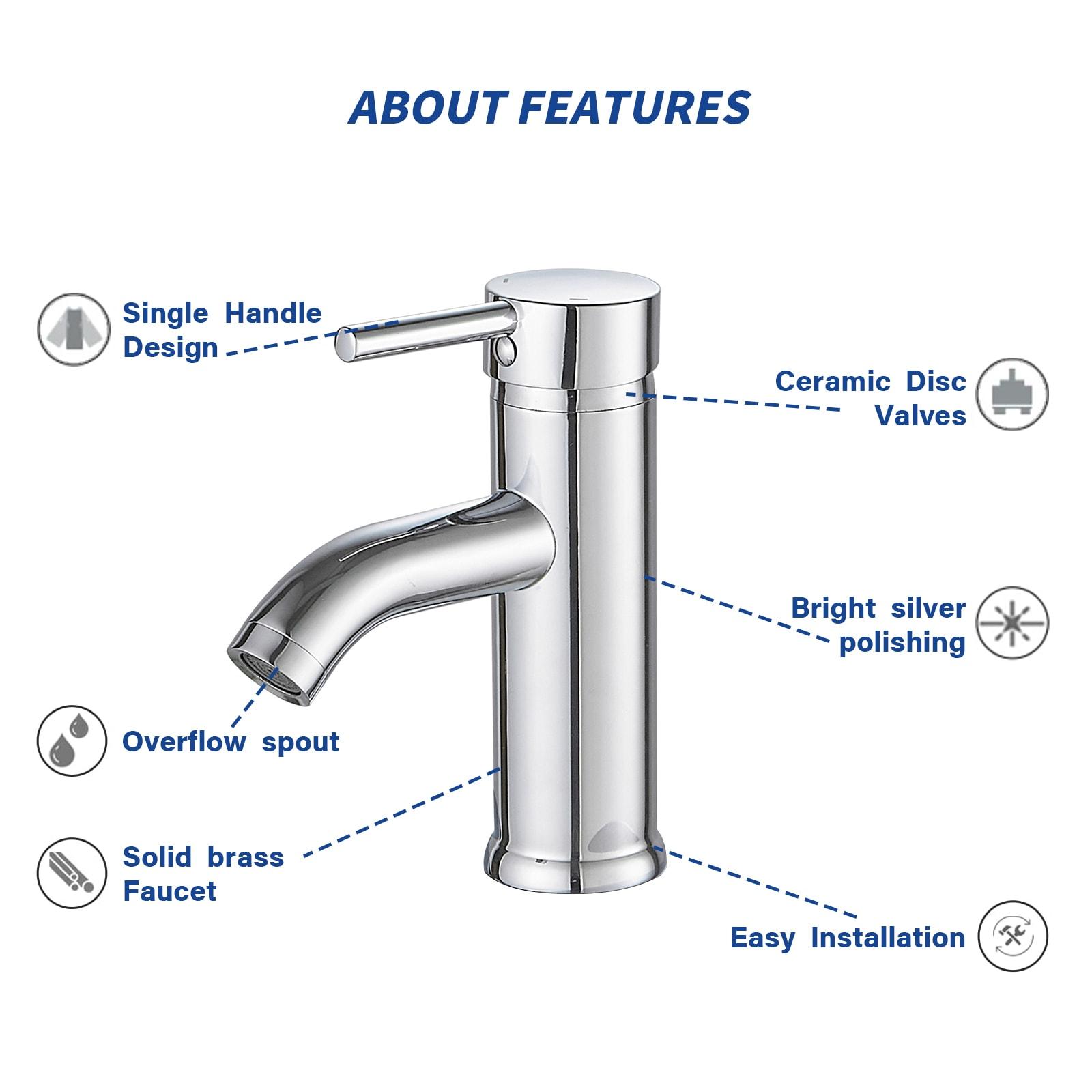 Single-Hole Single-handle Bathroom Faucet with Drain Assembly