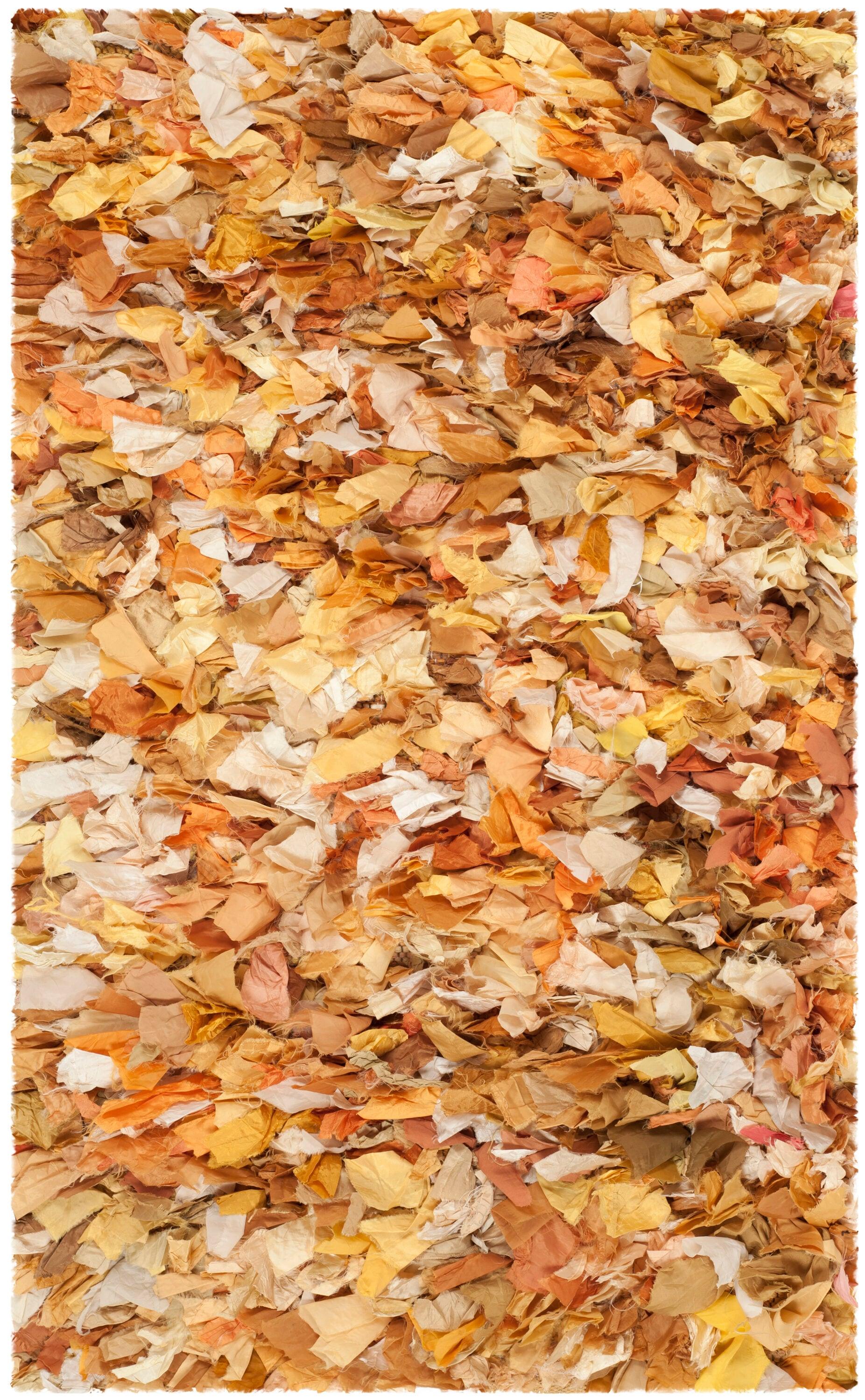 Rio Shag SG951 Hand Woven Indoor Area Rug - Gold/Multi - 5'x8' - Safavieh