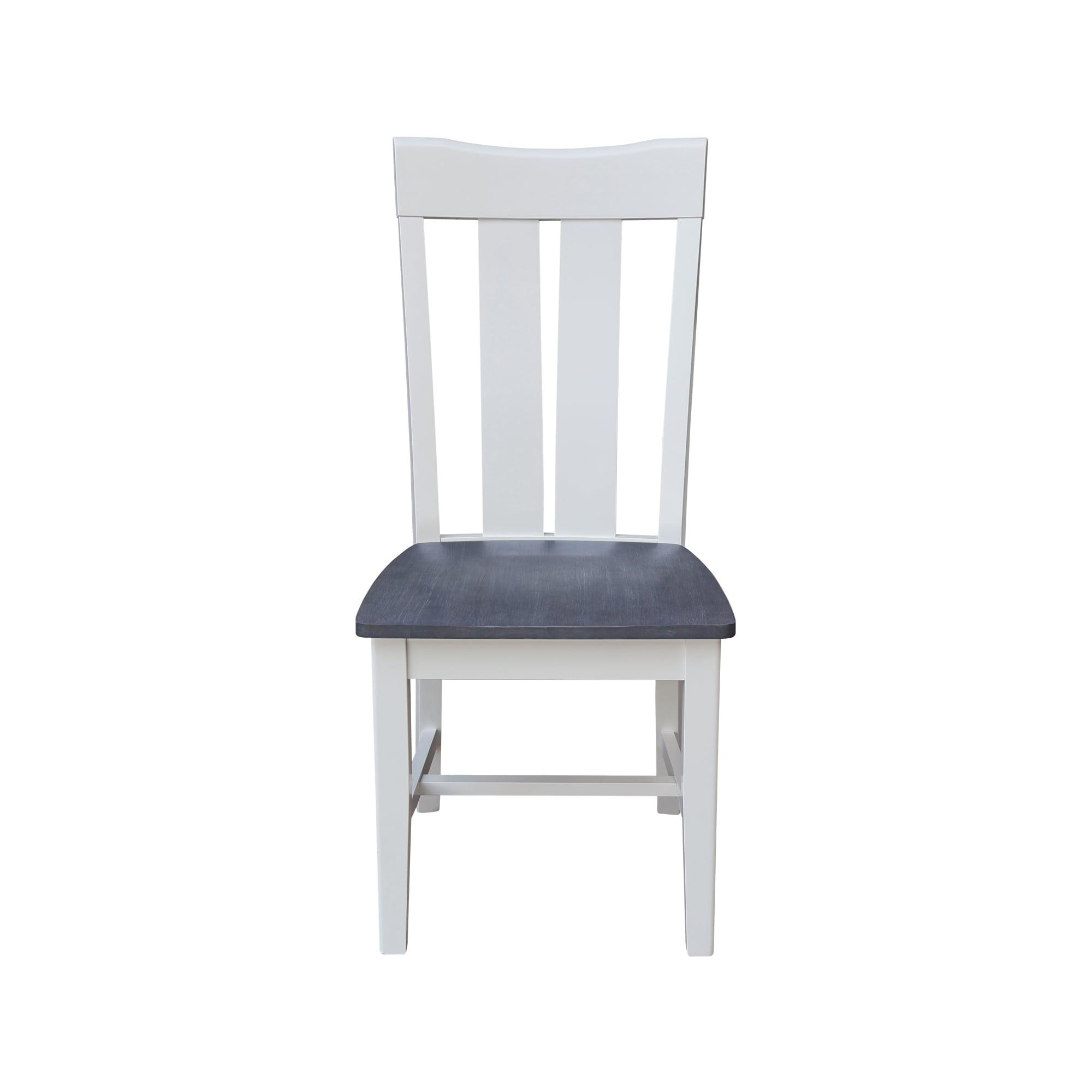 International Concepts Ava Solid Wood Dining Side Chair in White (Set of 2)