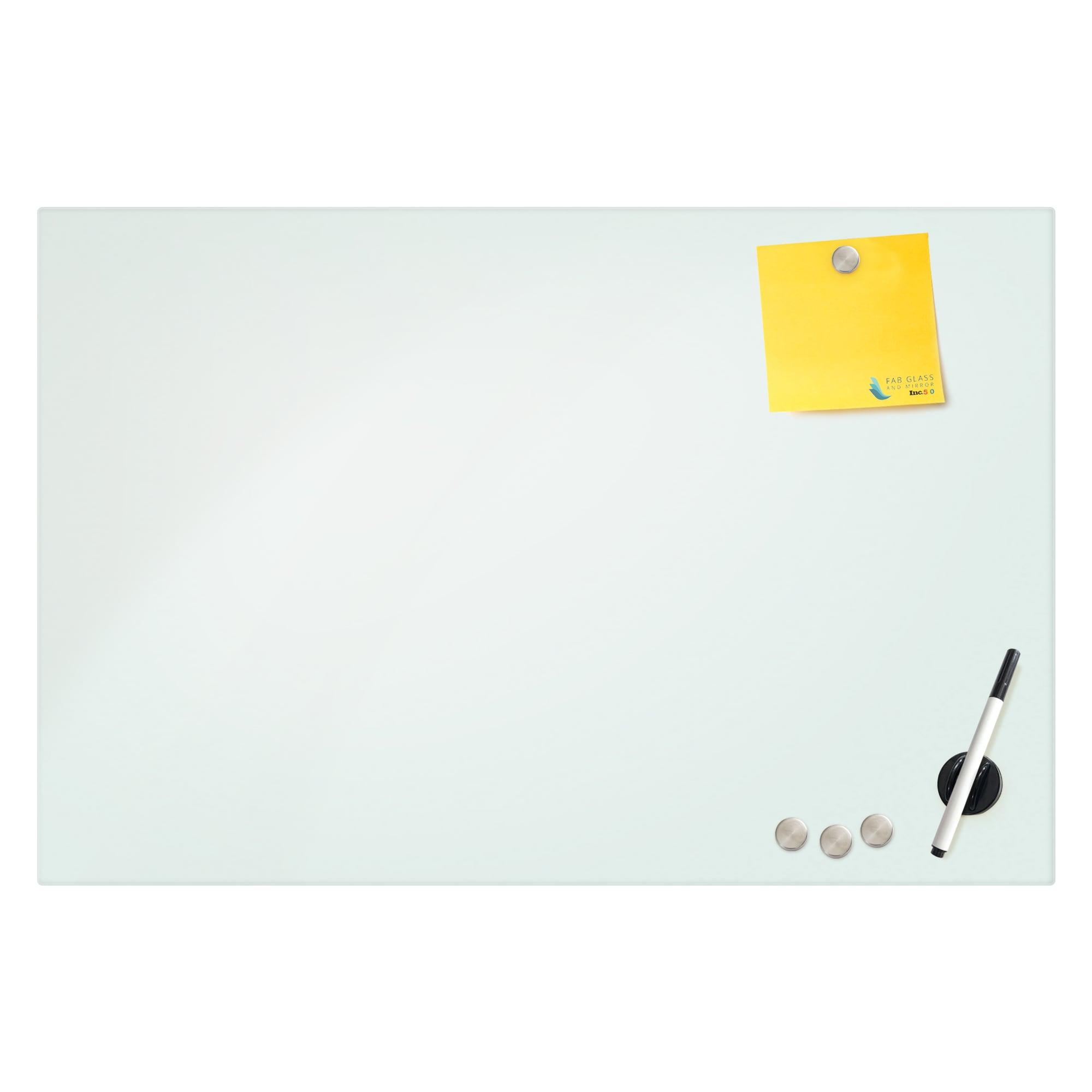 Floating Magnetic Eraser Glass Board 24" X 36" Inches Eased Corners - White Low Iron Glass