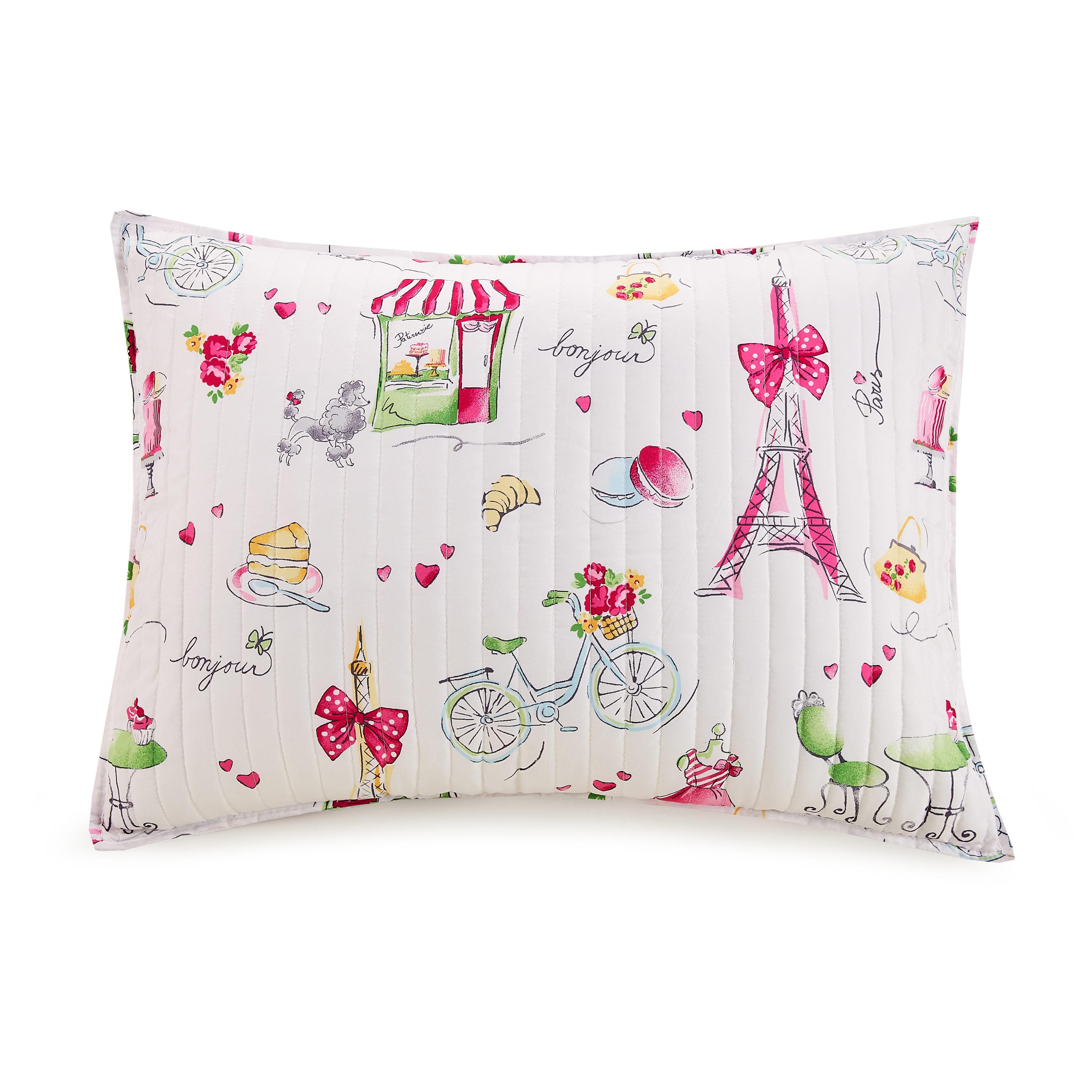 Urban Playground Pretty in Paris Reversible Pink Quilt Set