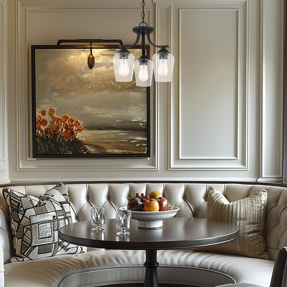 3 Light Convertible Chandelier-Coal Finish    -Traditional Installation Minka Lavery 4926-66A