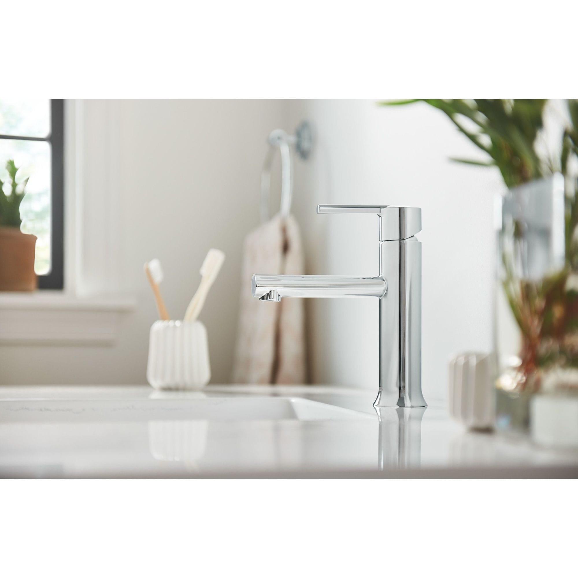 Moen Arlys Chrome Single-Handle Bathroom Sink Faucet 4 in.
