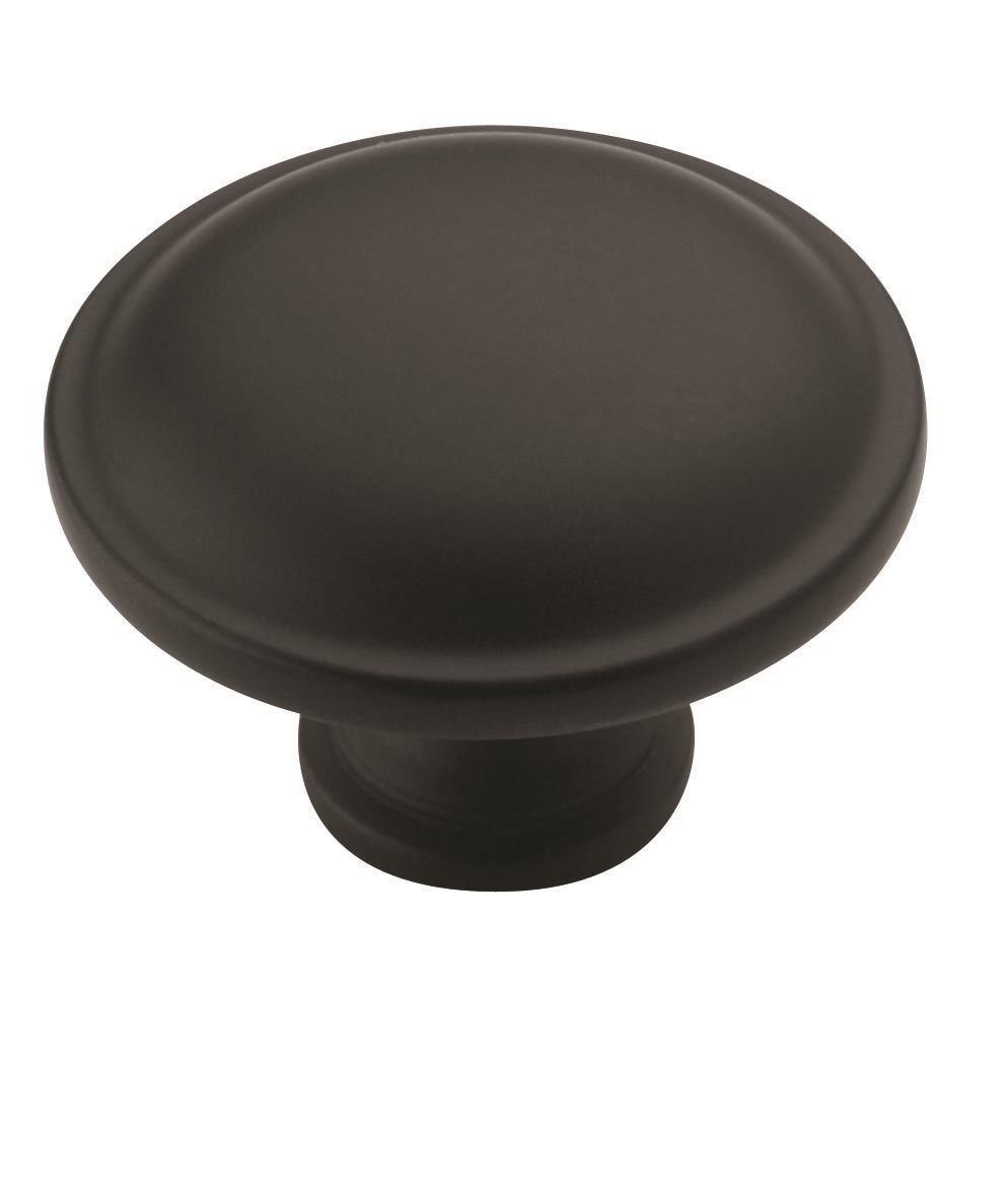 Matte Black Round Bronze Cabinet Knob with Mounting Hardware