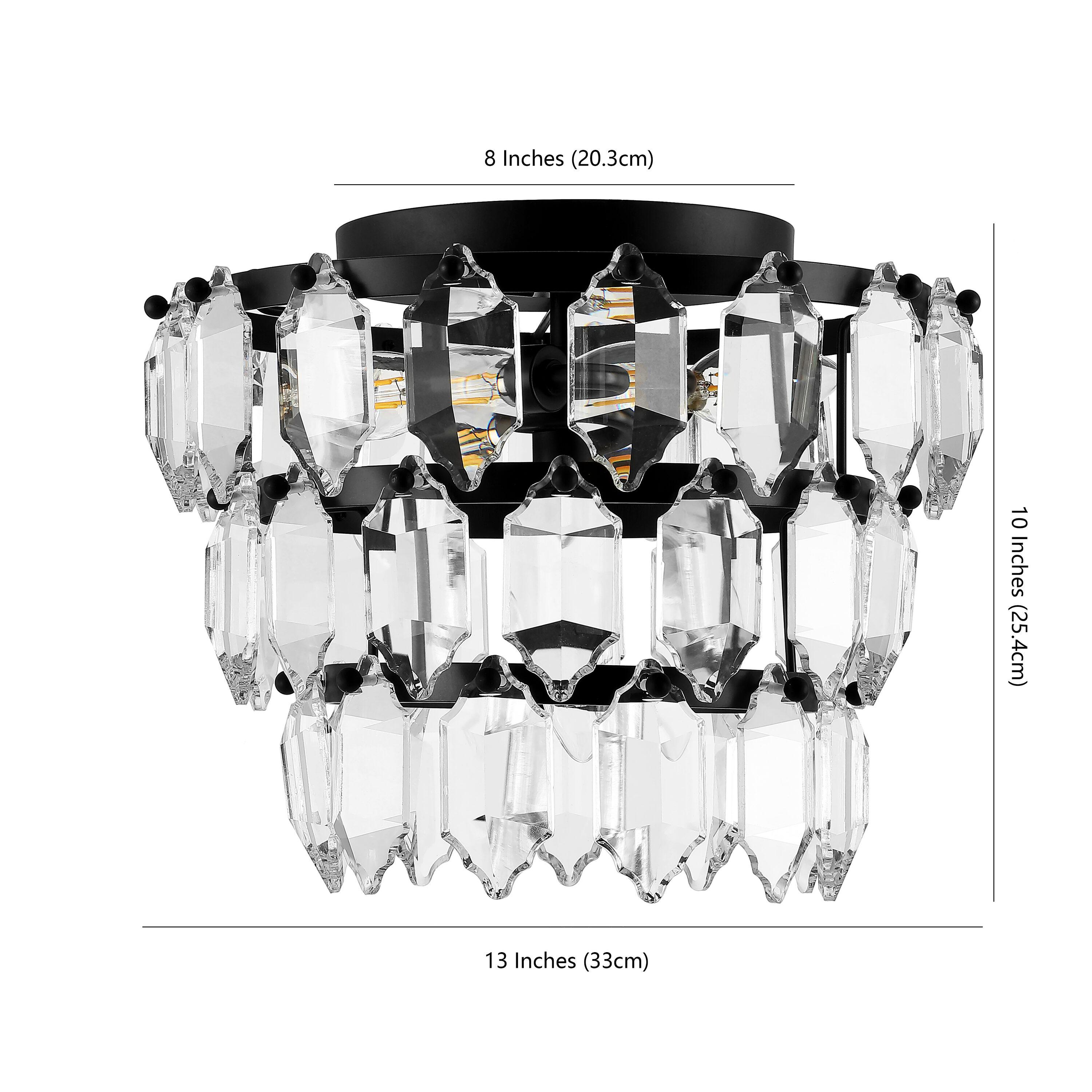 Gorson 3 Light 13" Flush Mount - FLU4045 - Black - Safavieh