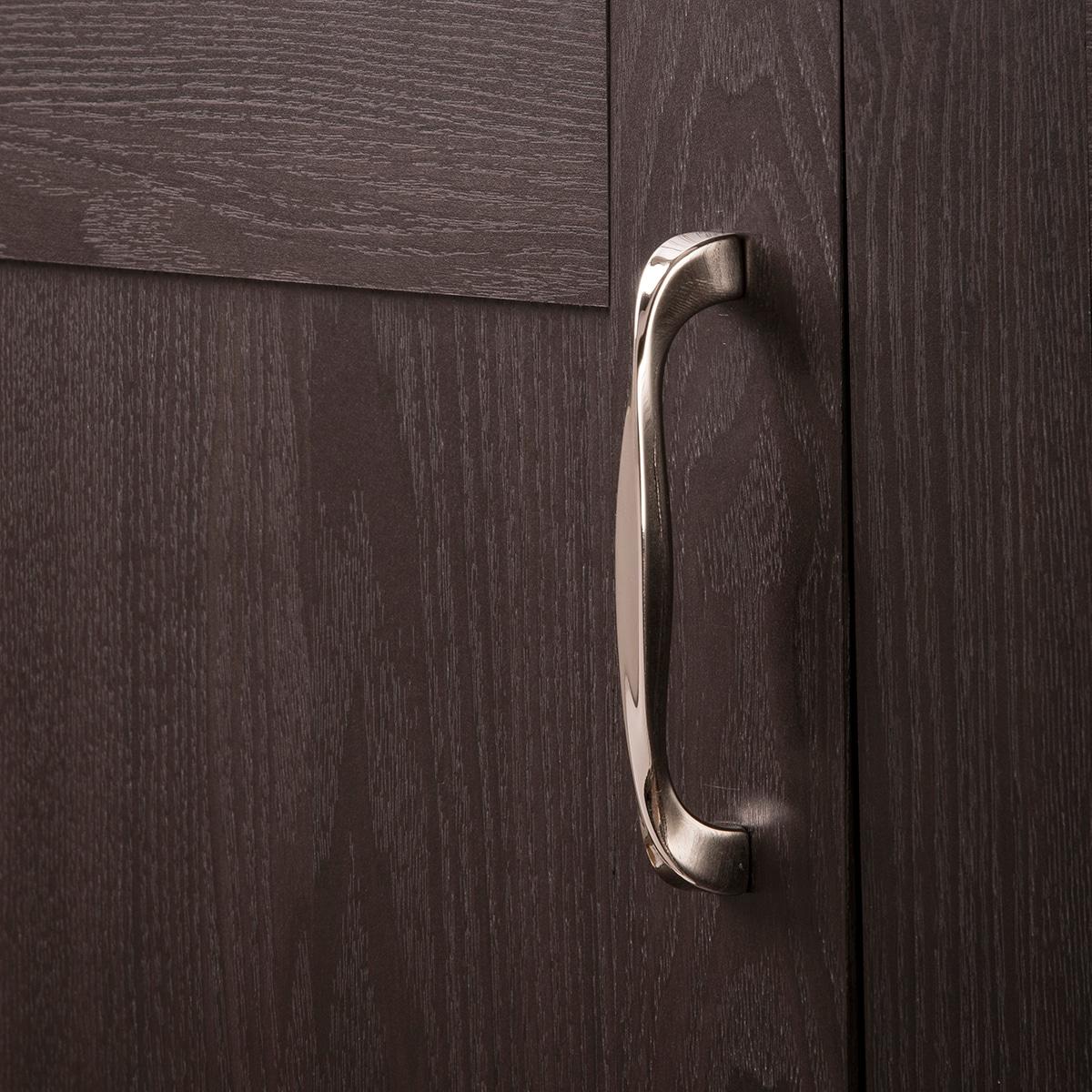 Hickory Hardware 1 Pack Solid Core Kitchen Cabinet Pulls, Luxury Cabinet Handles, Hardware for Doors & Dresser Drawers, 5-1/16 Inch (128mm) Hole Center, Polished Nickel, Twist Collection