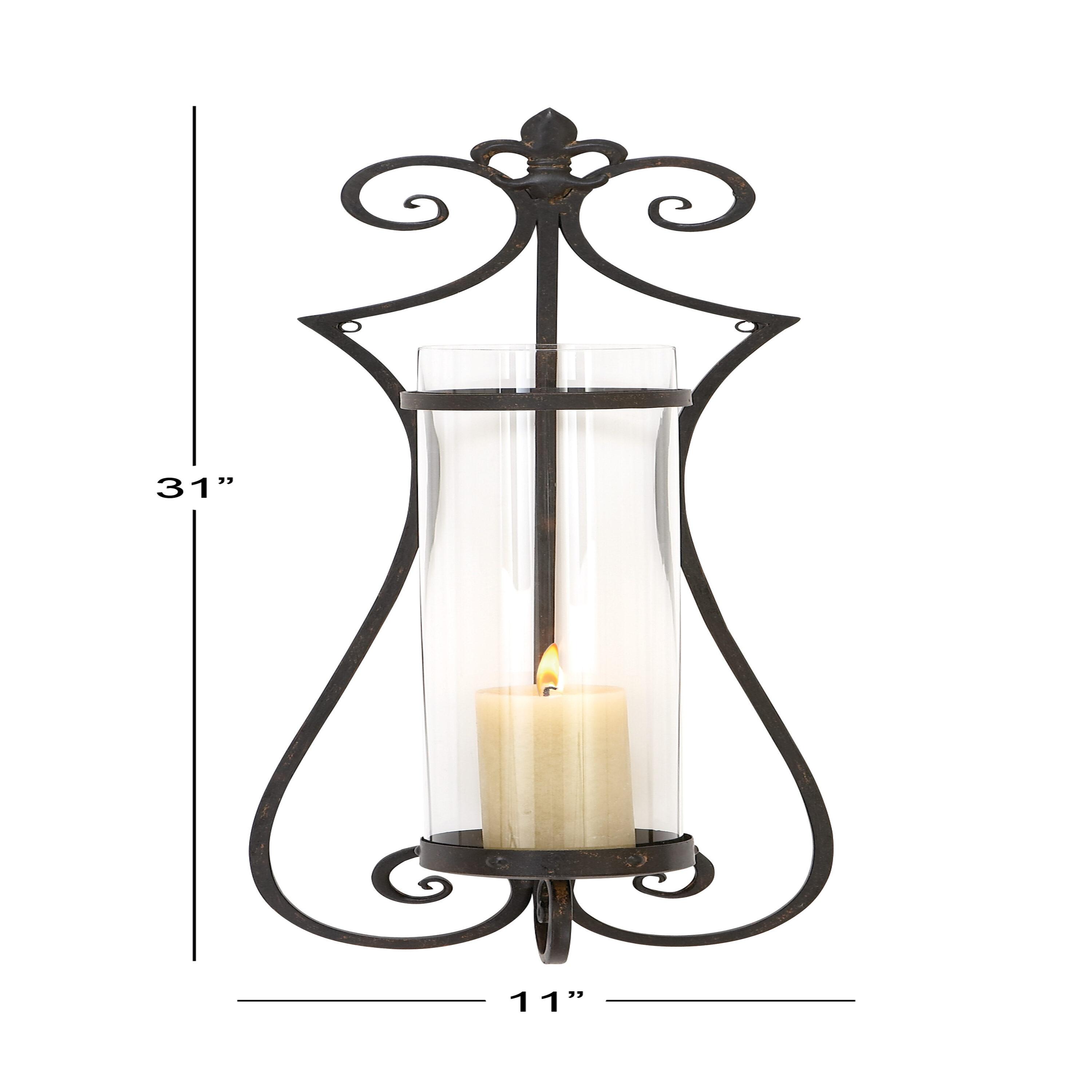 DecMode Black Metal Wall Sconce