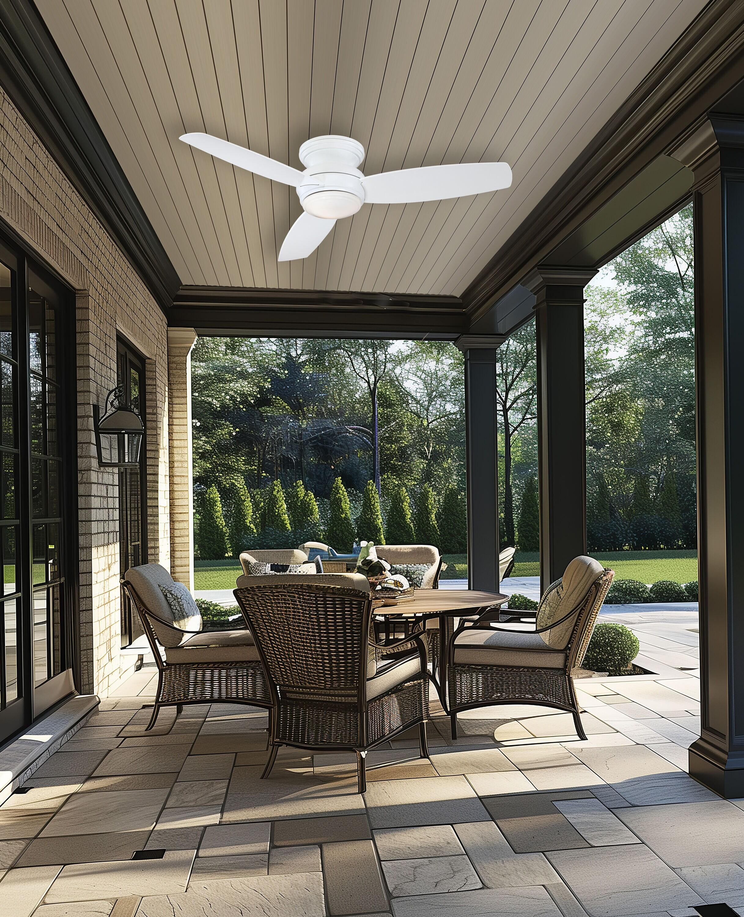 Minka Aire 52" Concept 3 - Blade Outdoor LED Propeller Ceiling Fan with Wall Control and Light Kit Included