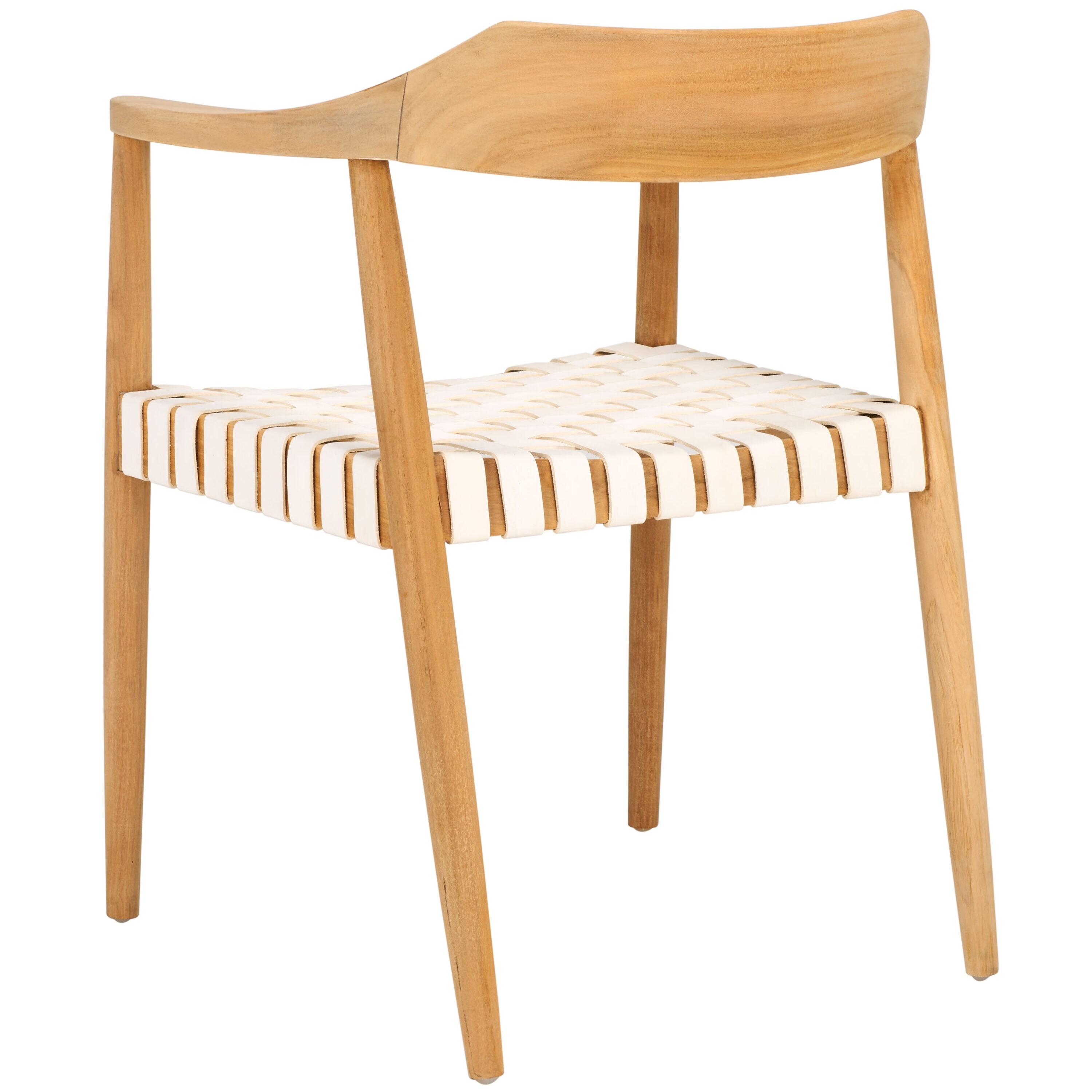 Amycus Accent Chair - ACH1202 - White/Natural Teak - Safavieh