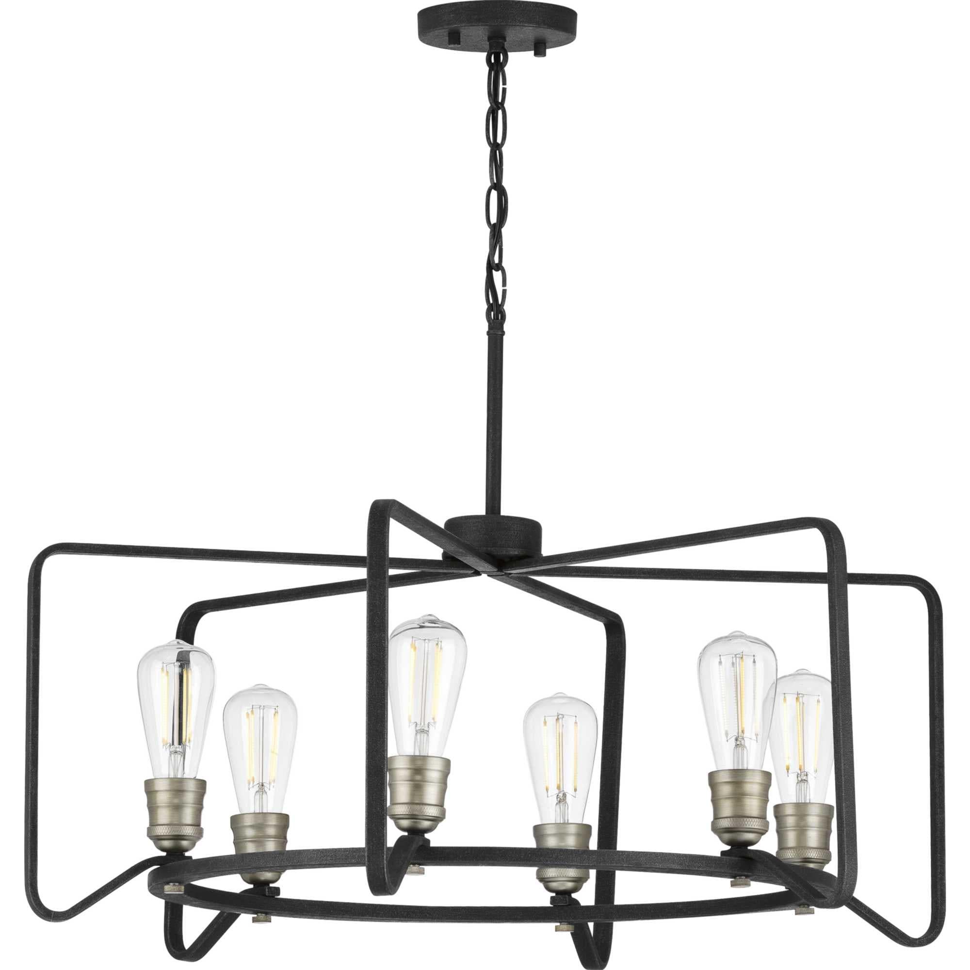 P400154-071-Progress Lighting-Foster - Chandeliers Light - 6 Light in Farmhouse style - 30 Inches wide by 14 Inches high -Traditional Installation