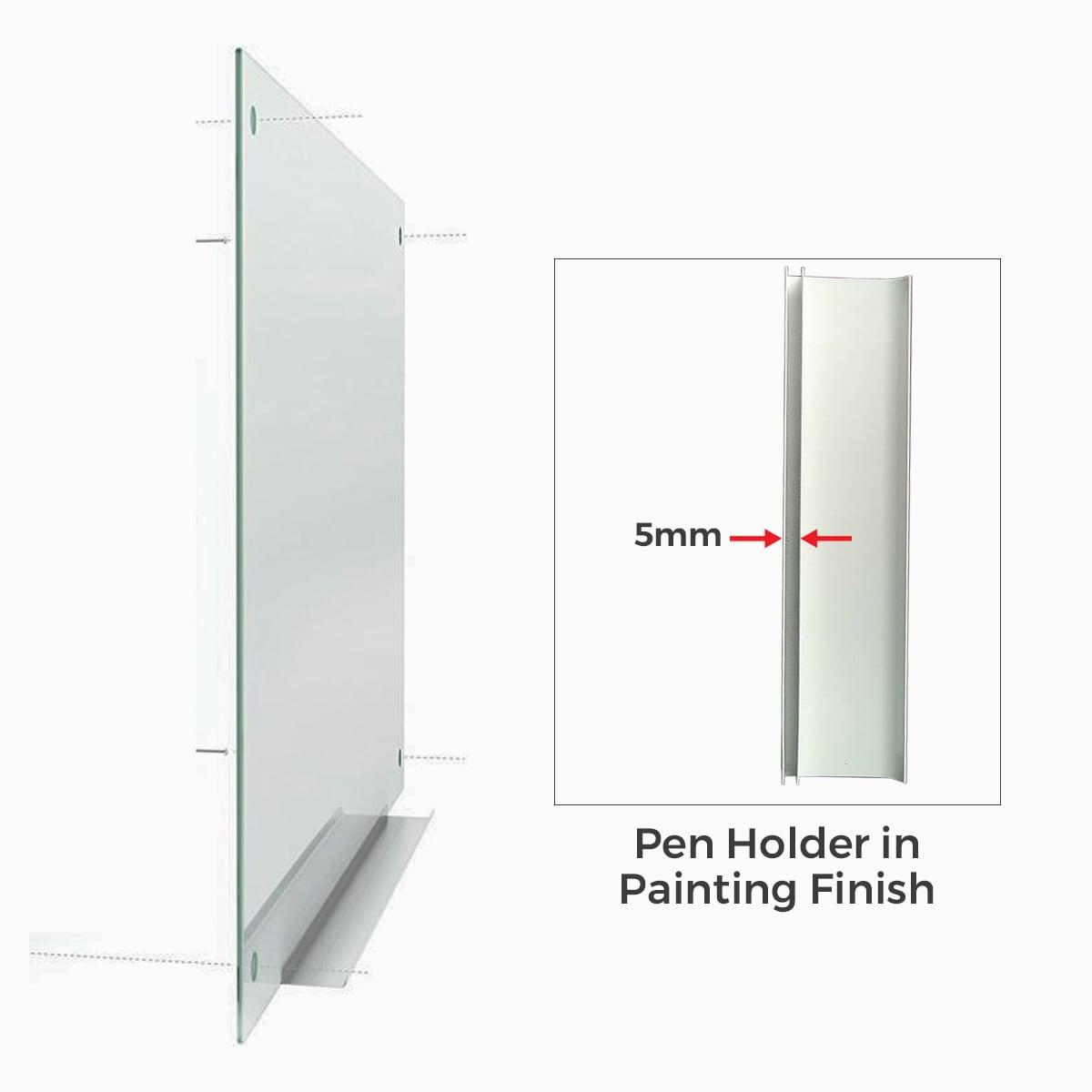 96" x 48" Frameless White Magnetic Glass Dry Erase Board