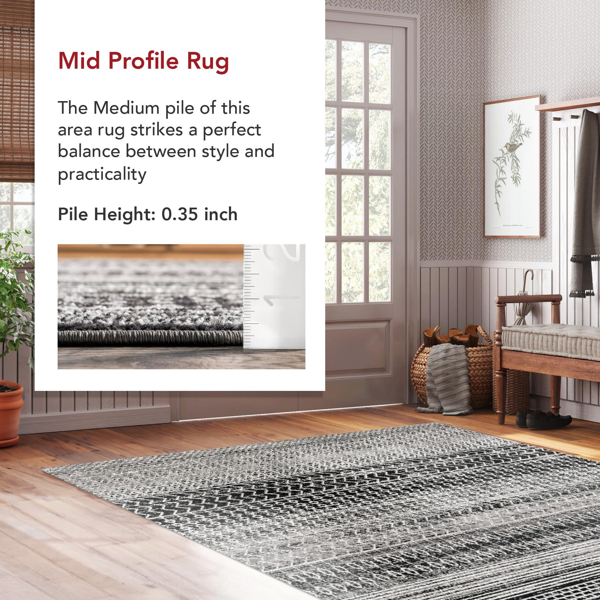 Nuloom Nova Striped 5x7 Indoor Area Rug for Living Room Bedroom Dining Room Kitchen, Dark Grey/Ivory