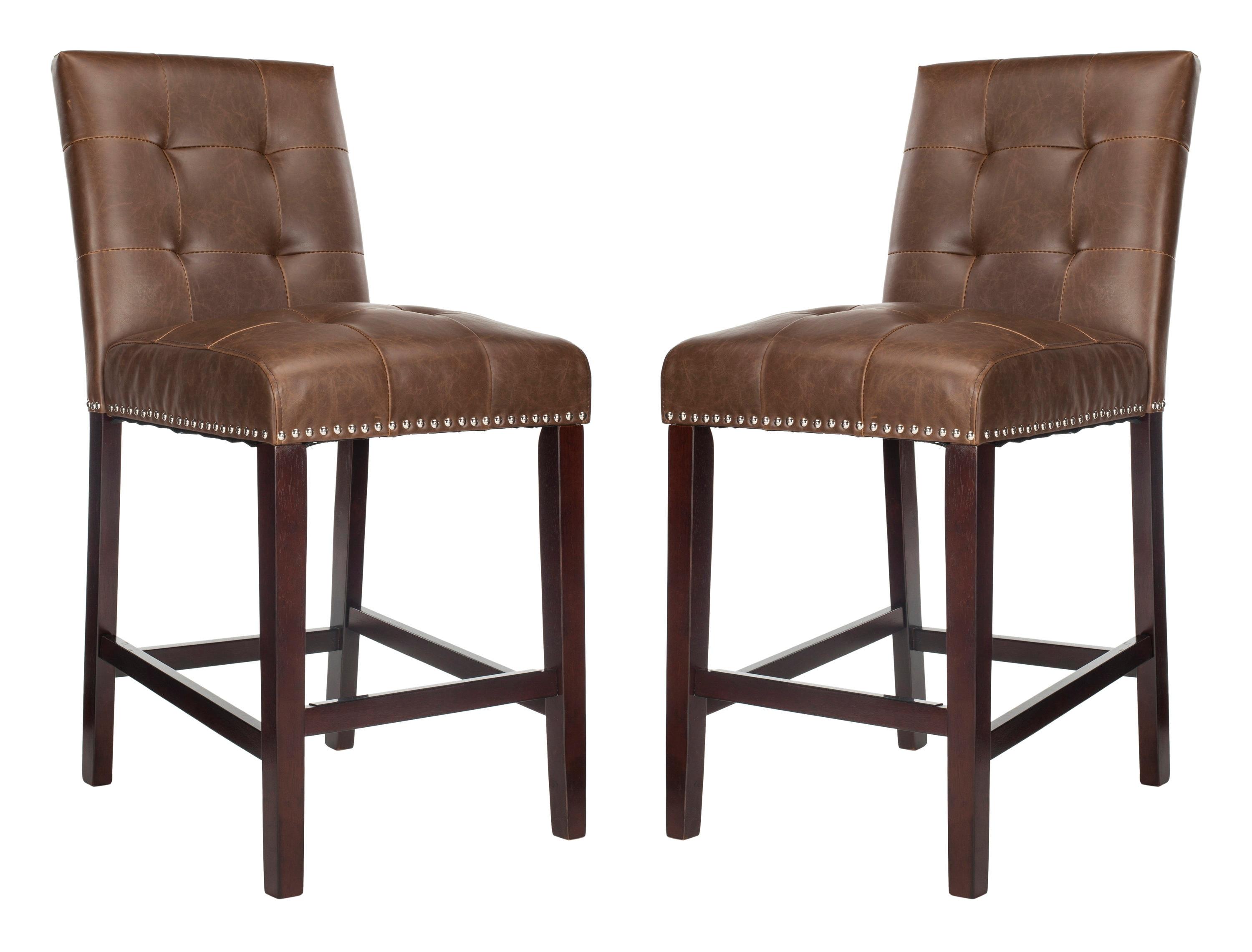 Nikita Counter Stool (Set Of 2) - Brown/Espresso - Safavieh