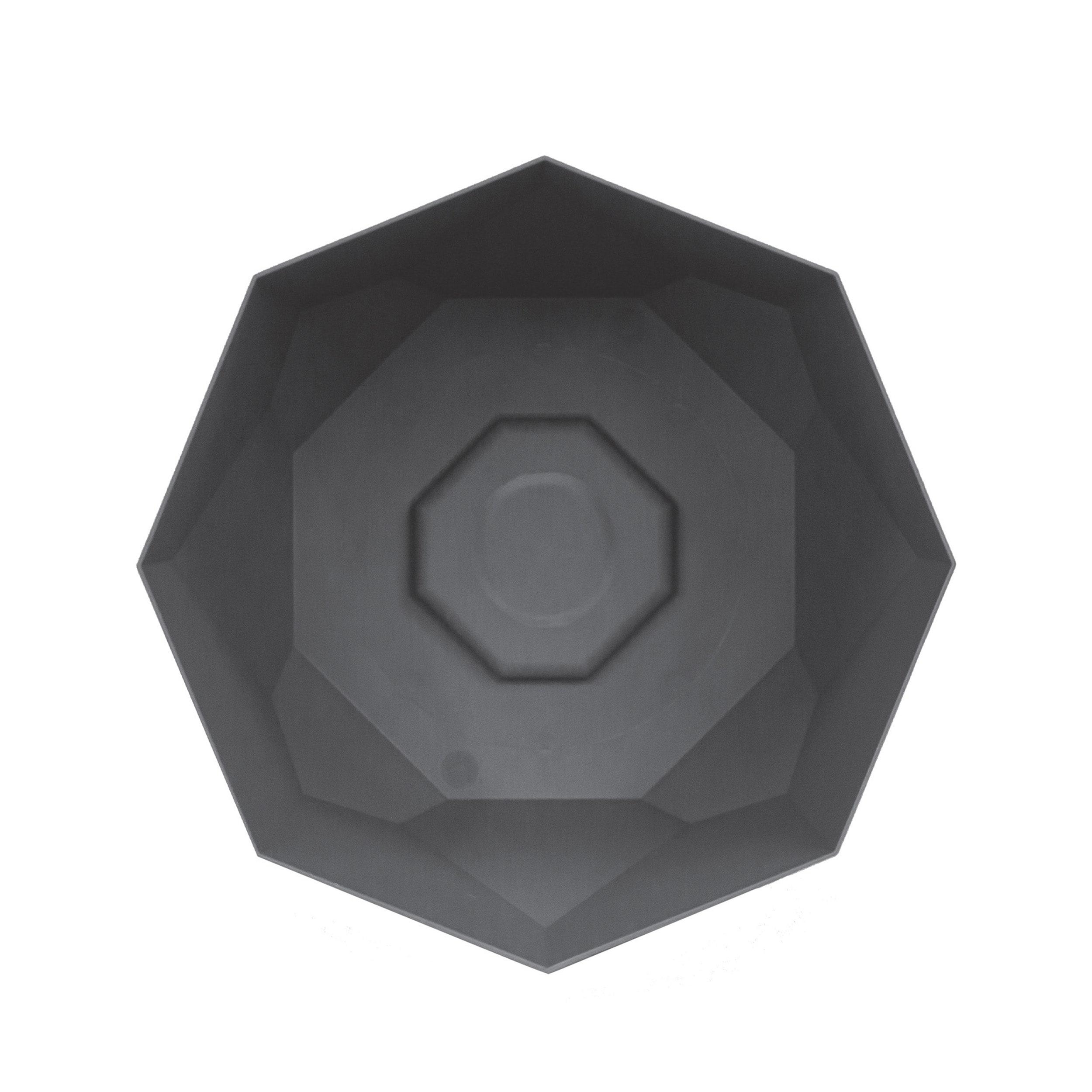 Bloem Tuxton 8.125 in. H X 8 in. D Resin Planter Charcoal