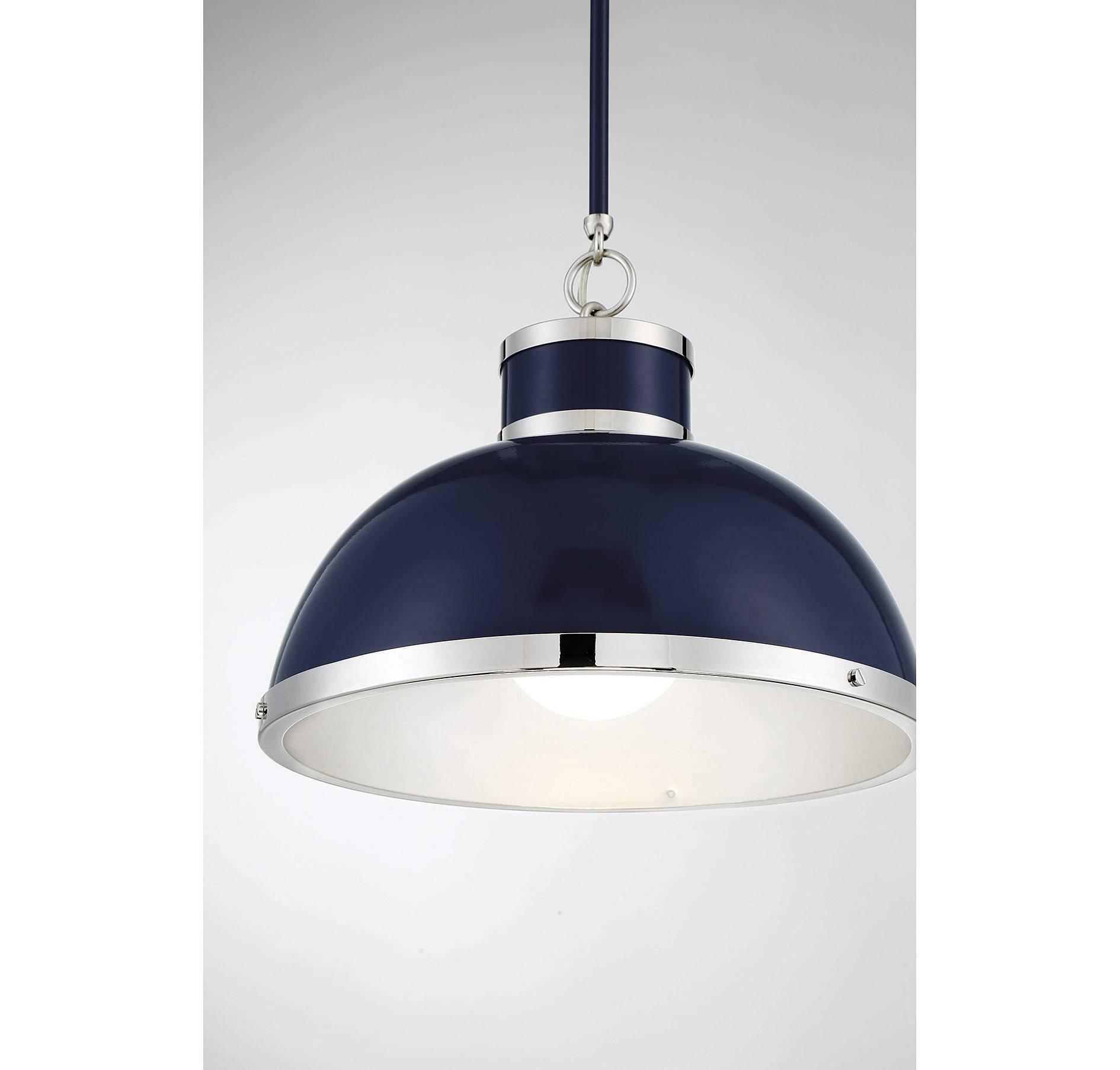 Savoy House Corning 1 - Light Pendant in  Navy/Polished Nickel