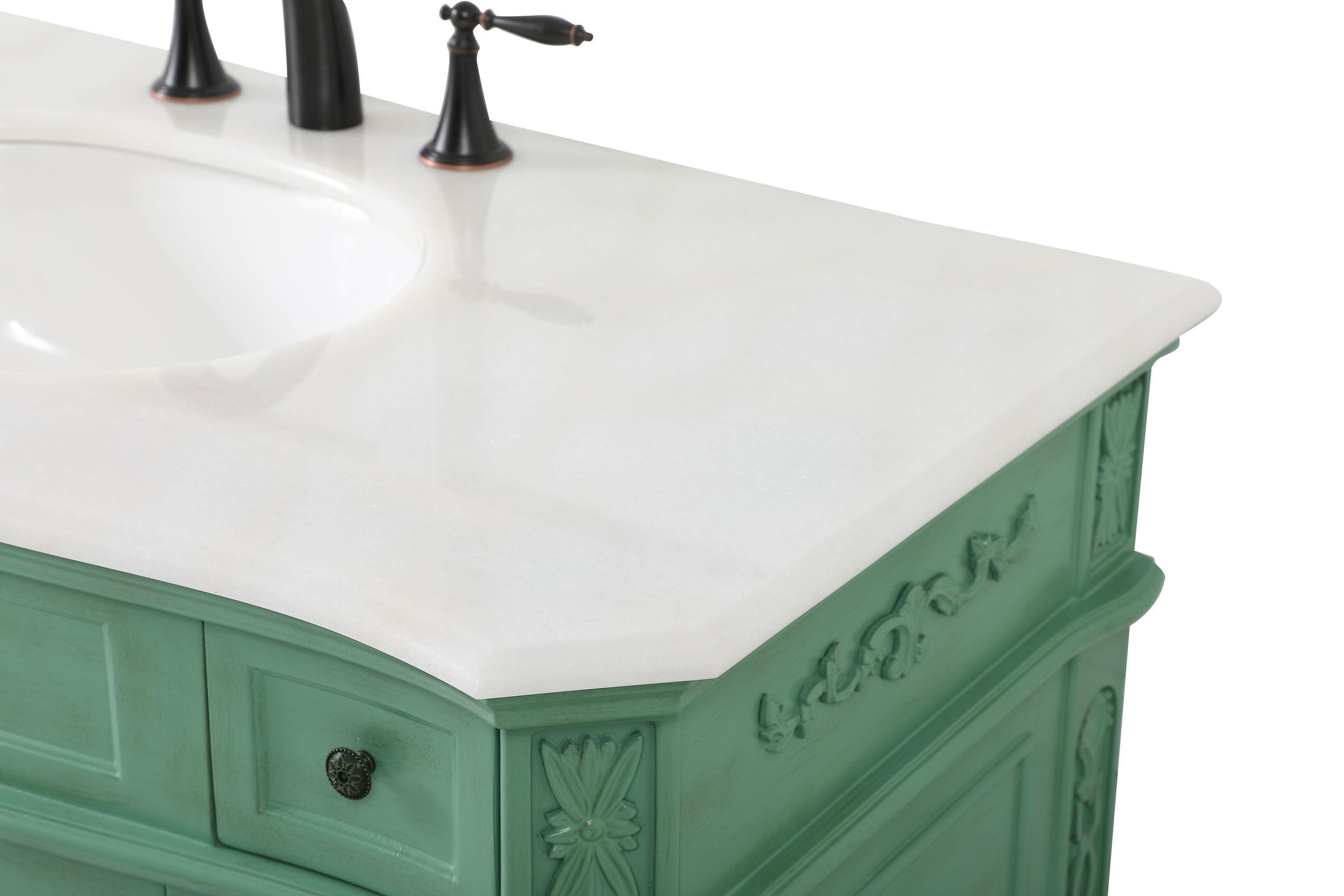 Elegant Decor Danville 42" Solid Wood Single Bathroom Vanity in Vintage Mint