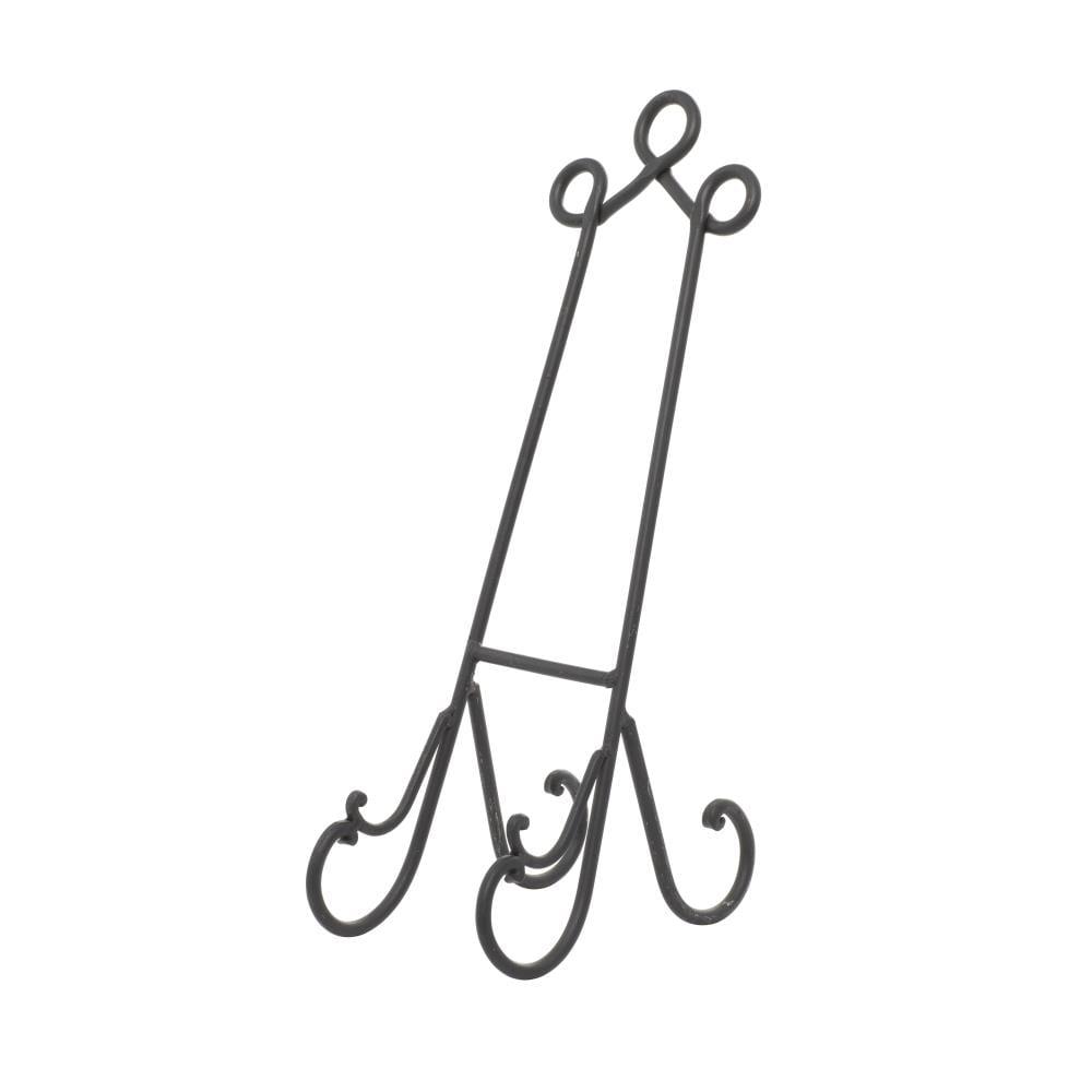DecMode 6" x 18" Black Metal Scroll Easel, 1-Piece