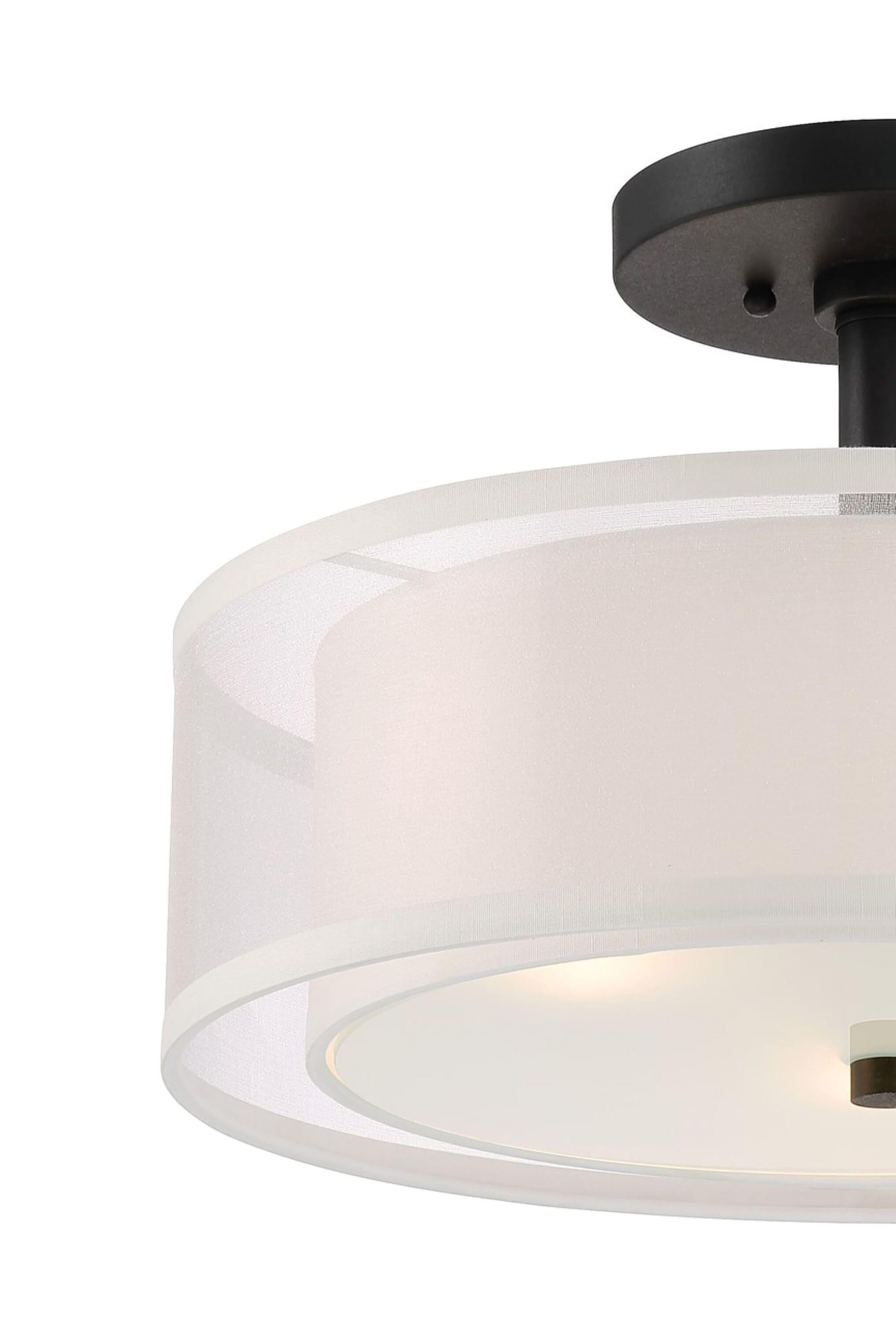 XylehR Semi Flush Mount Ceiling Light 4107-84, Parsons Studio Lighting Fixture, 3 Light,