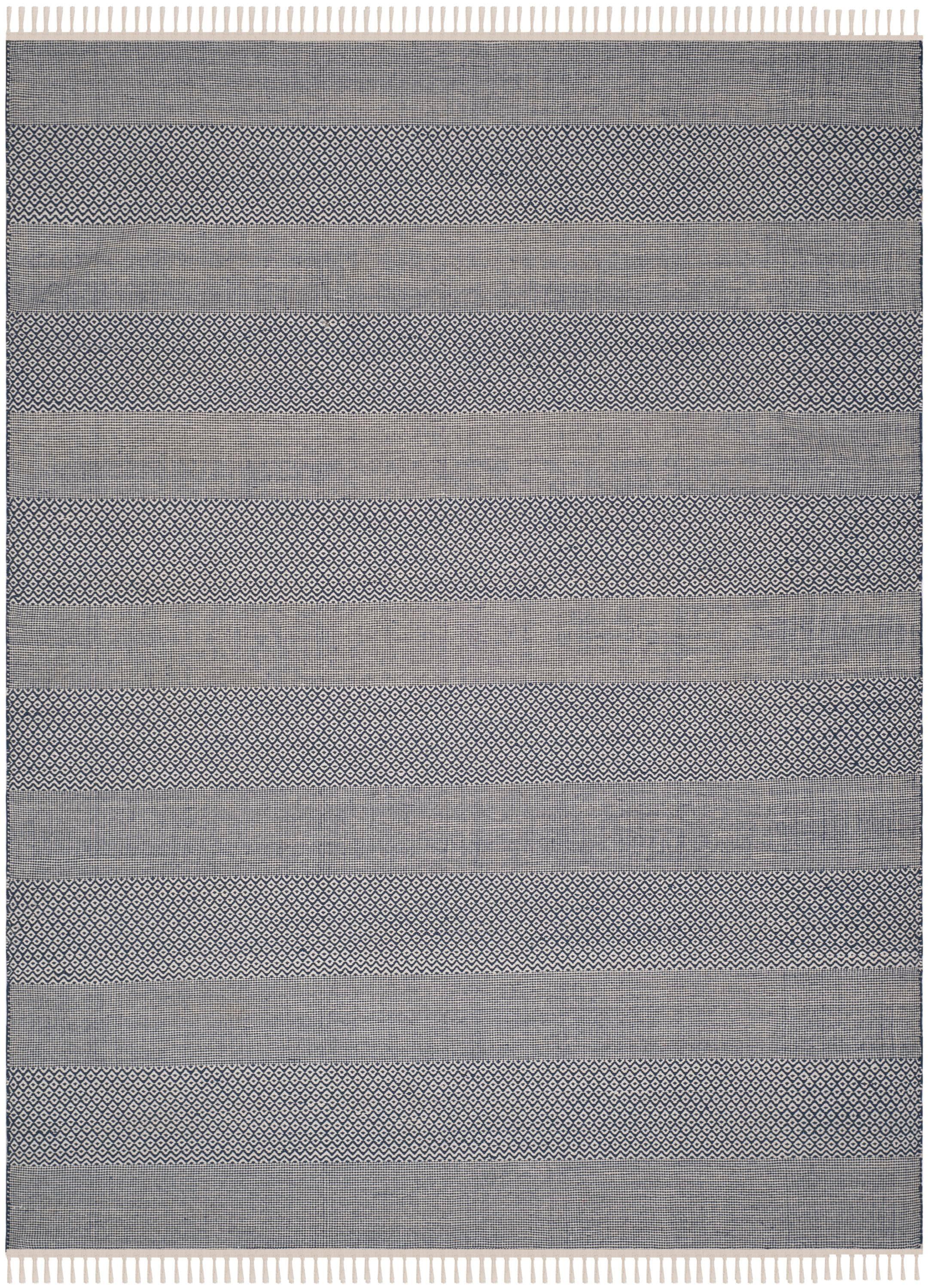 Montauk MTK330 Hand Woven Indoor Area Rug - Ivory/Navy - 8'x10' - Safavieh