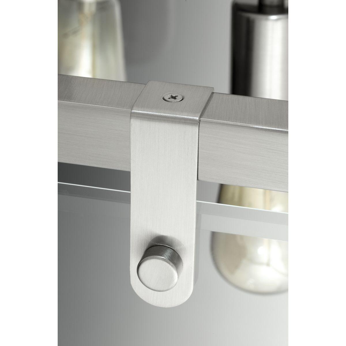 Progress Lighting Glayse 2-Light Bath & Vanity, Brushed Nickel, Beveled Glass Shade