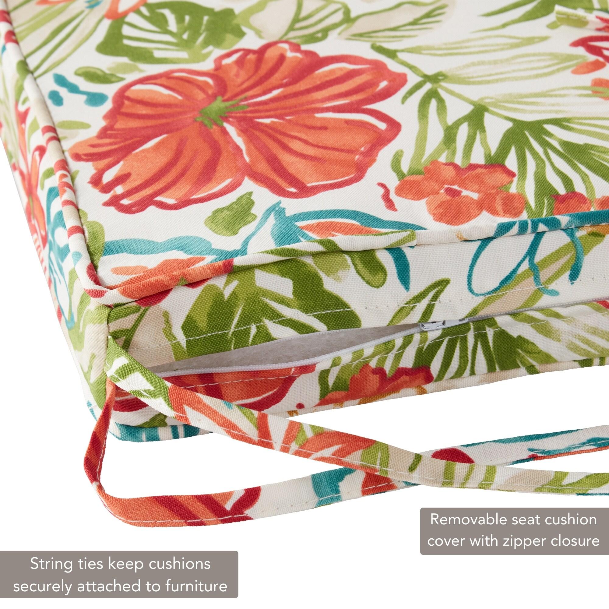 Greendale Home Fashions 18" x 18" Breeze Floral Square Outdoor Chair Pad (Set of 2)