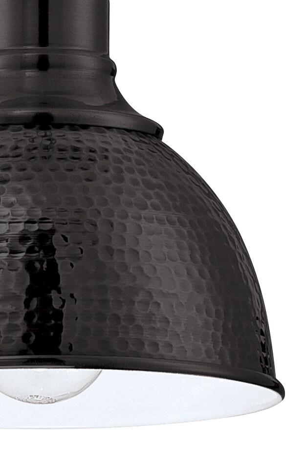 Aged Bronze Mini Pendant Light with Hammered Metal Shade