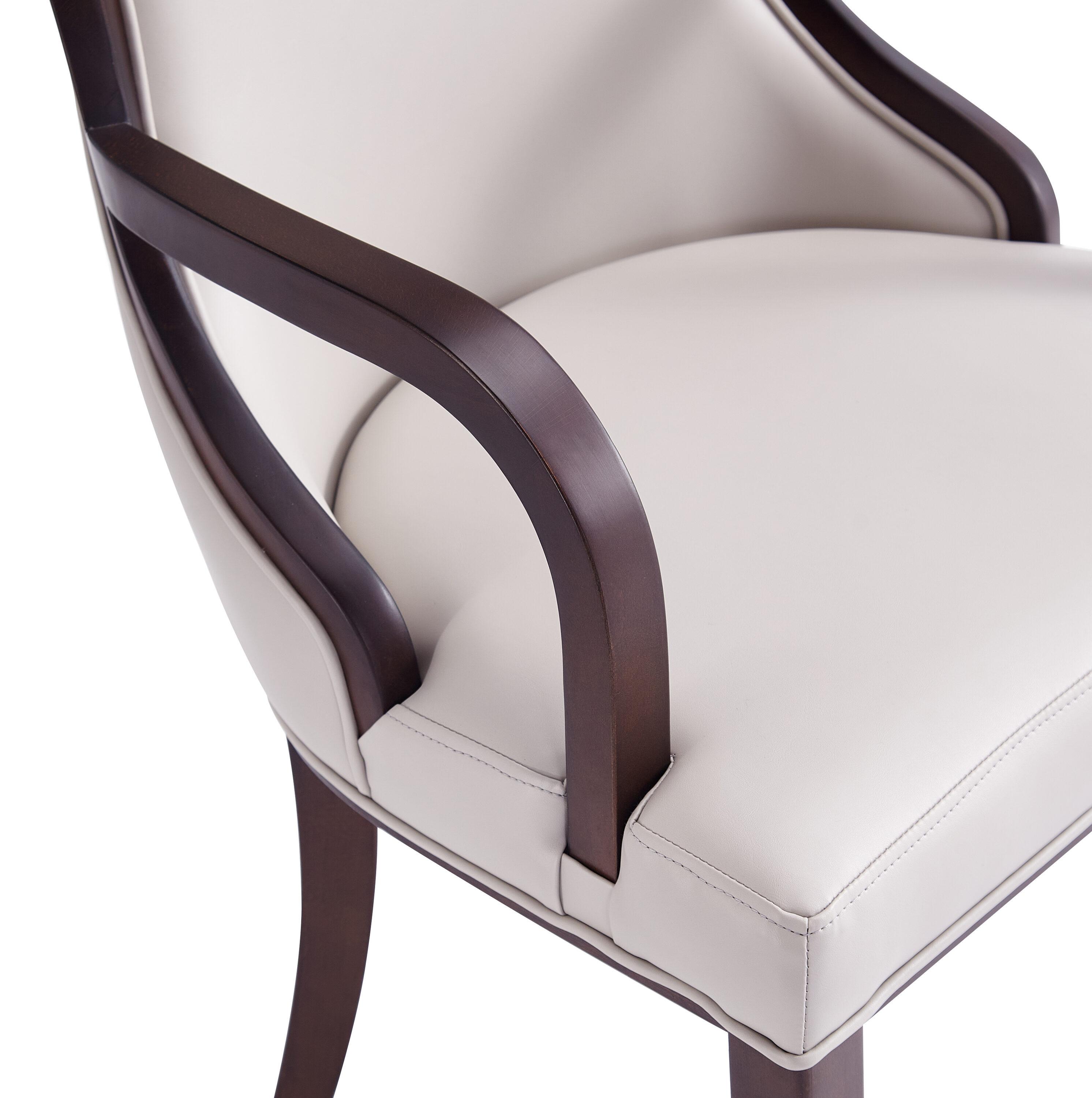 Grand Faux Leather Dining Armchair  with Beech Wood Frame (Set of 2)