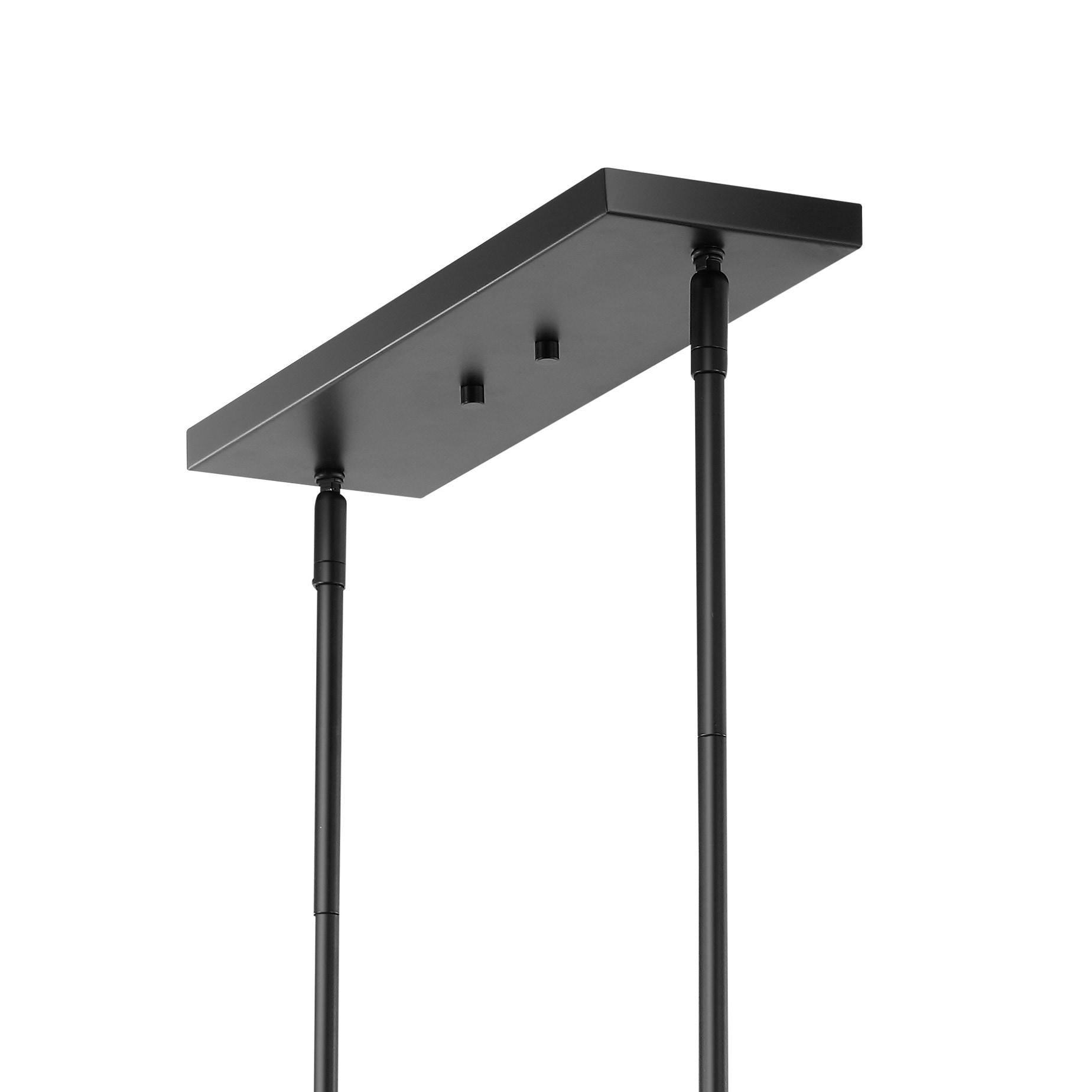 JONATHAN Y Luca Parisian 45.5" 5-Light Modern Glam Iron Globe Linear LED Pendant, Black/Clear