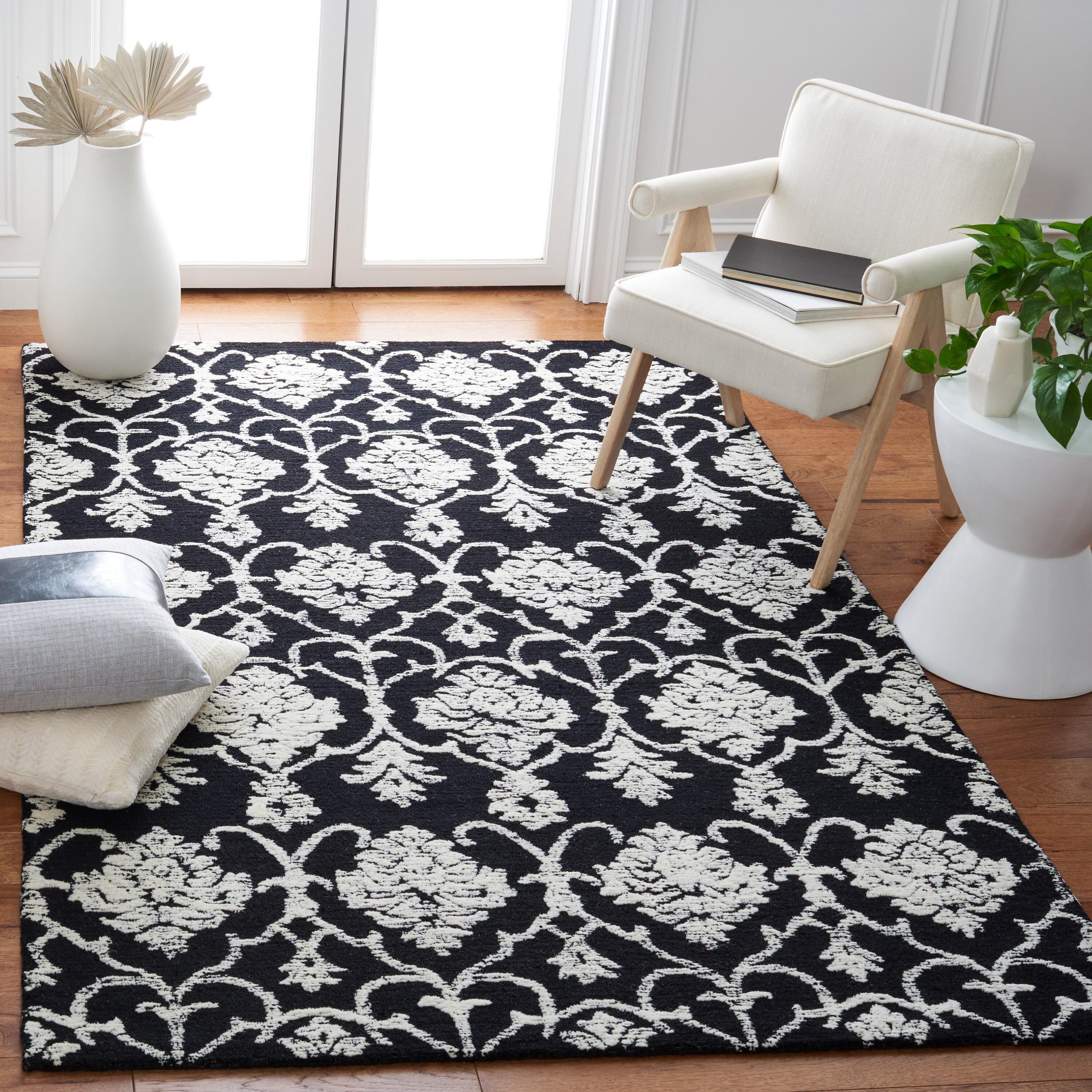 Metro MET996 Hand Tufted Area Rug - Black/Ivory - 6'x9' - Safavieh.