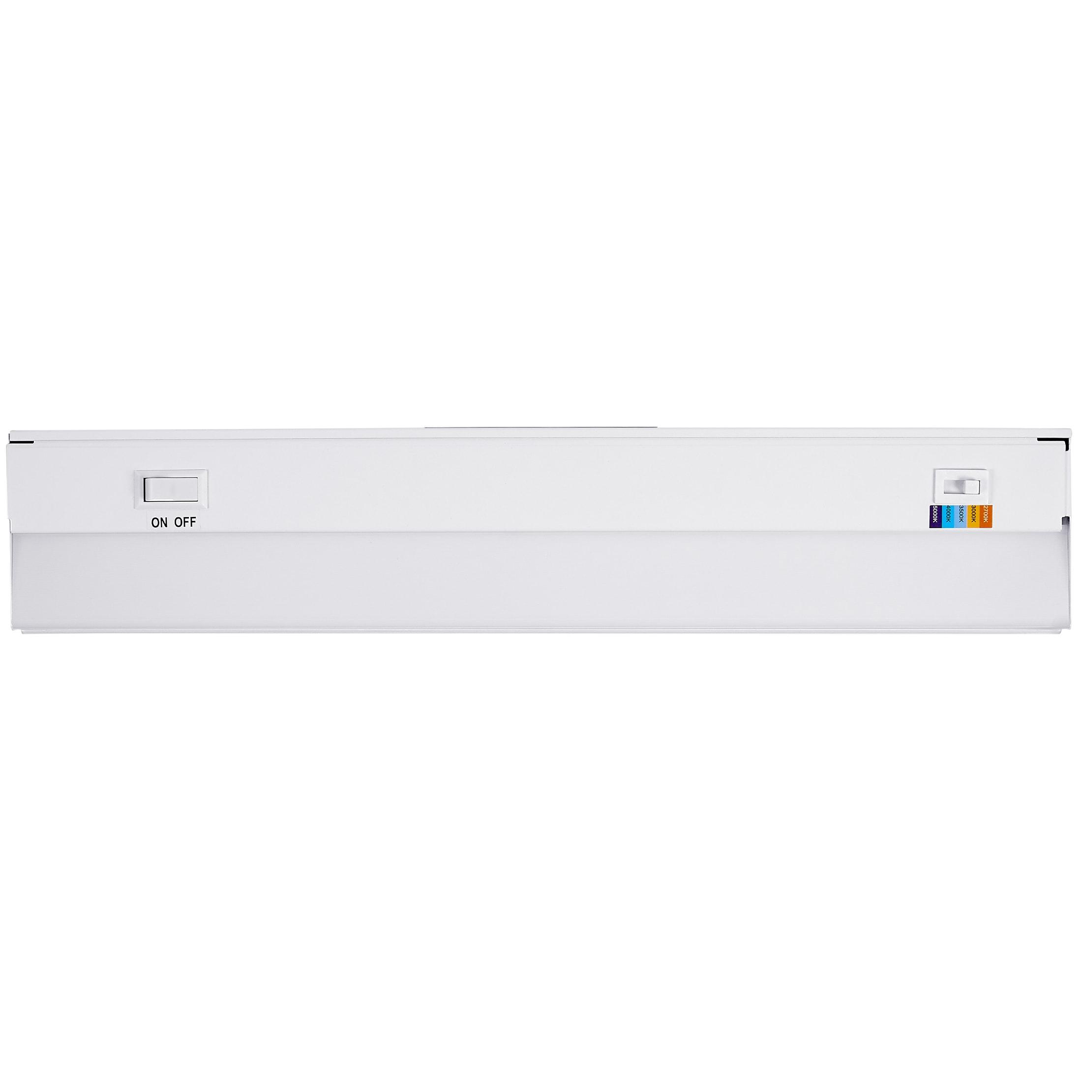 Maxxima 18 in. Hardwired LED Under Cabinet Light - 750 Lumens, 5 CCT, Color Temperature Slide Control, 2700K - 5000K, Kitchen and Indoor Lighting Fixture, White, On/Off Switch, ETL Listed