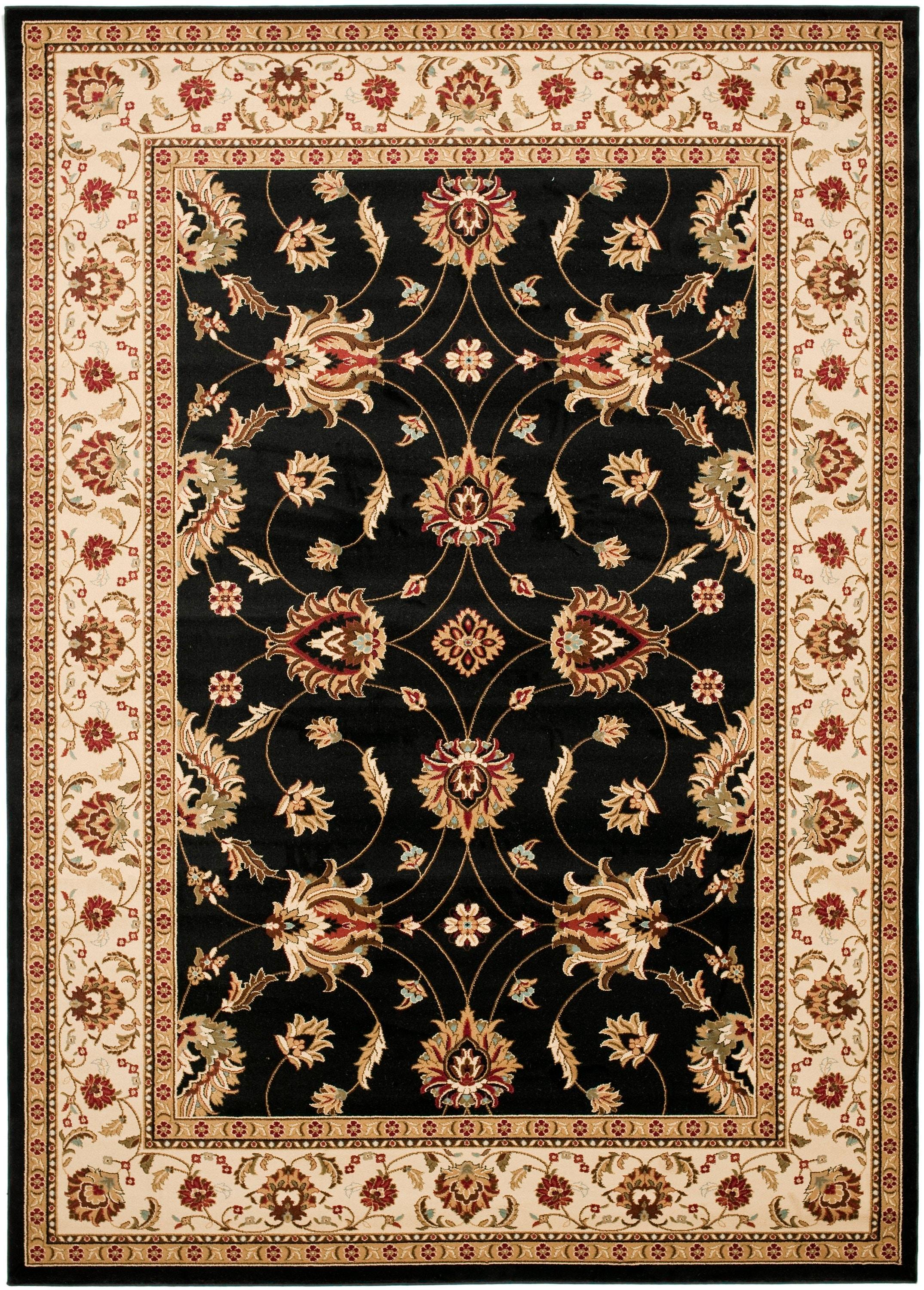 Lyndhurst LNH553 Power Loomed Area Rug - Black/Ivory - 8'x11' - Safavieh.