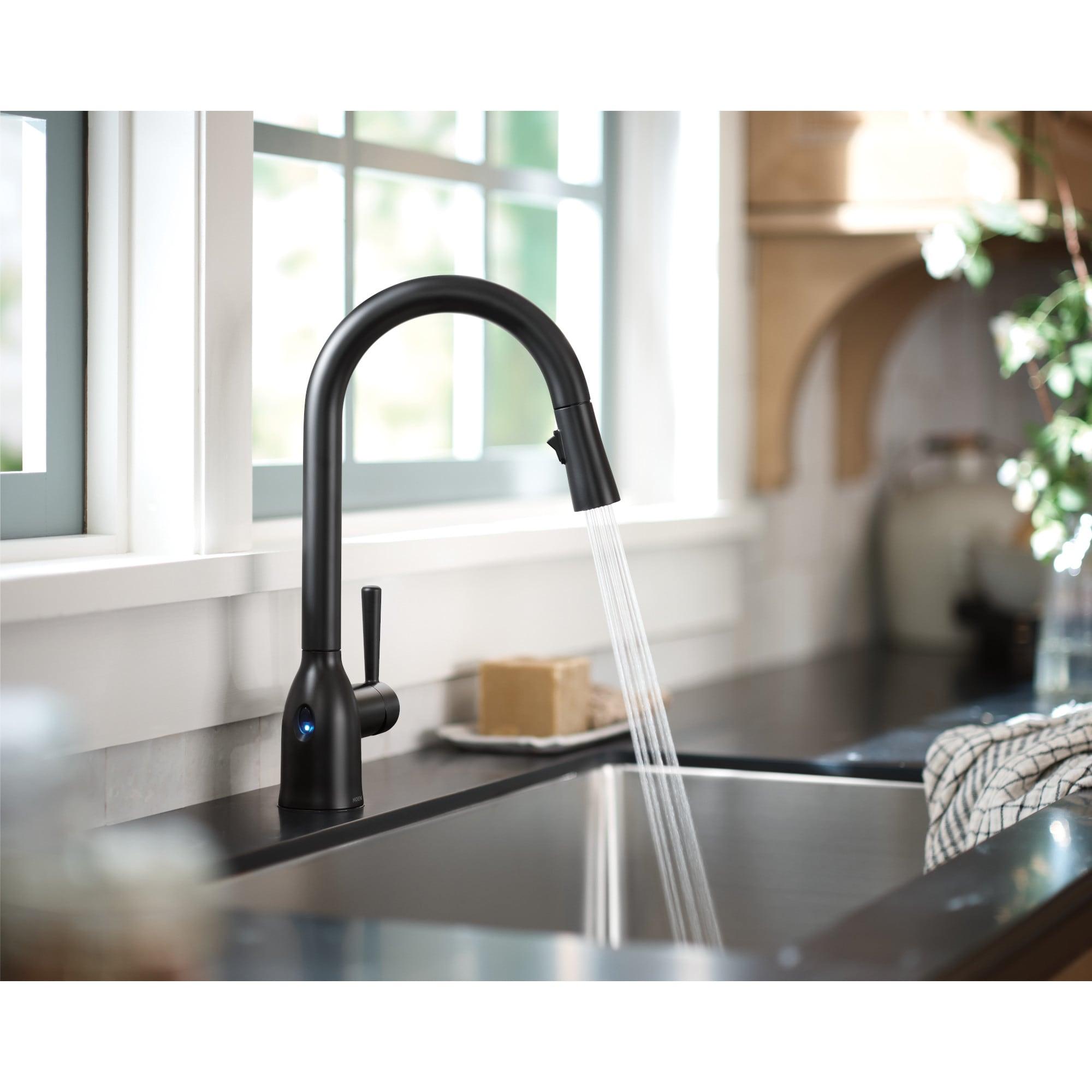 Adler Matte Black Touchless Pull-Down Kitchen Faucet