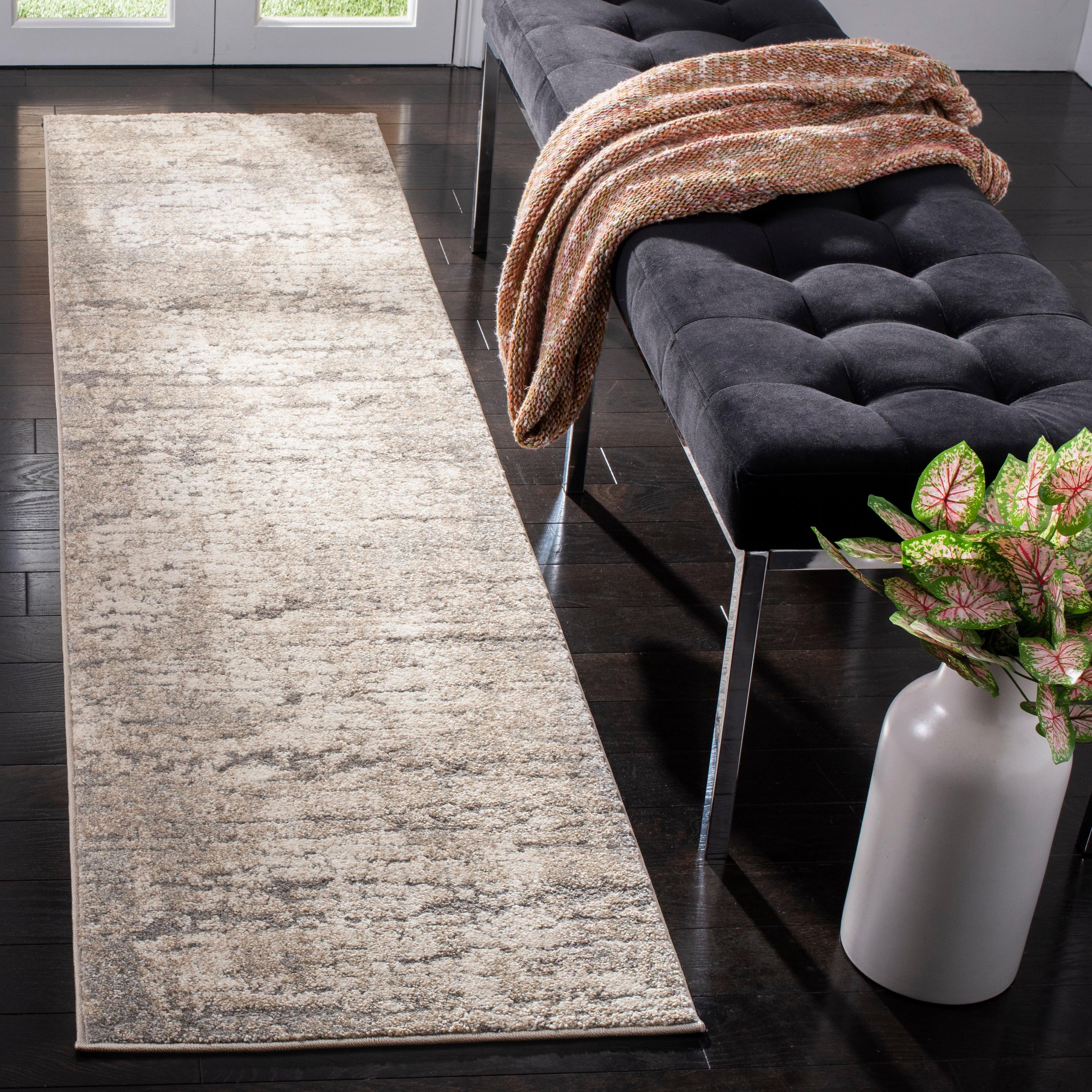 Spirit 100 SPR126 Power Loomed Indoor Runner Rug - Taupe/Ivory - 2'x8' - Safavieh