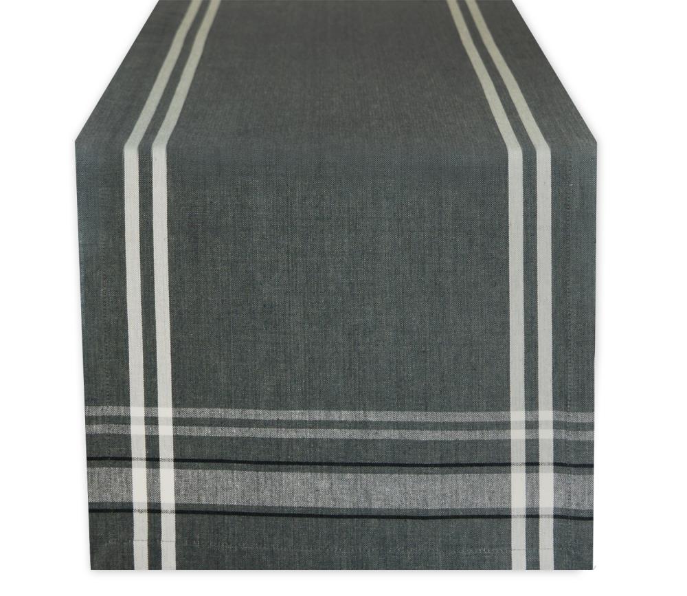 Design Imports  Gray French Stripe Table Runner 14X108