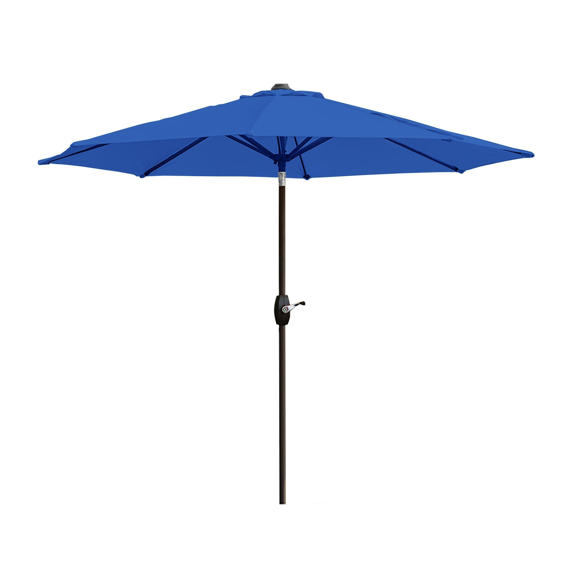 Westin Outdoor 9 Ft Umbrella with Round Resin Plastic Base Weight Included for Patio Garden UV Water Weather Resistant, Royal Blue