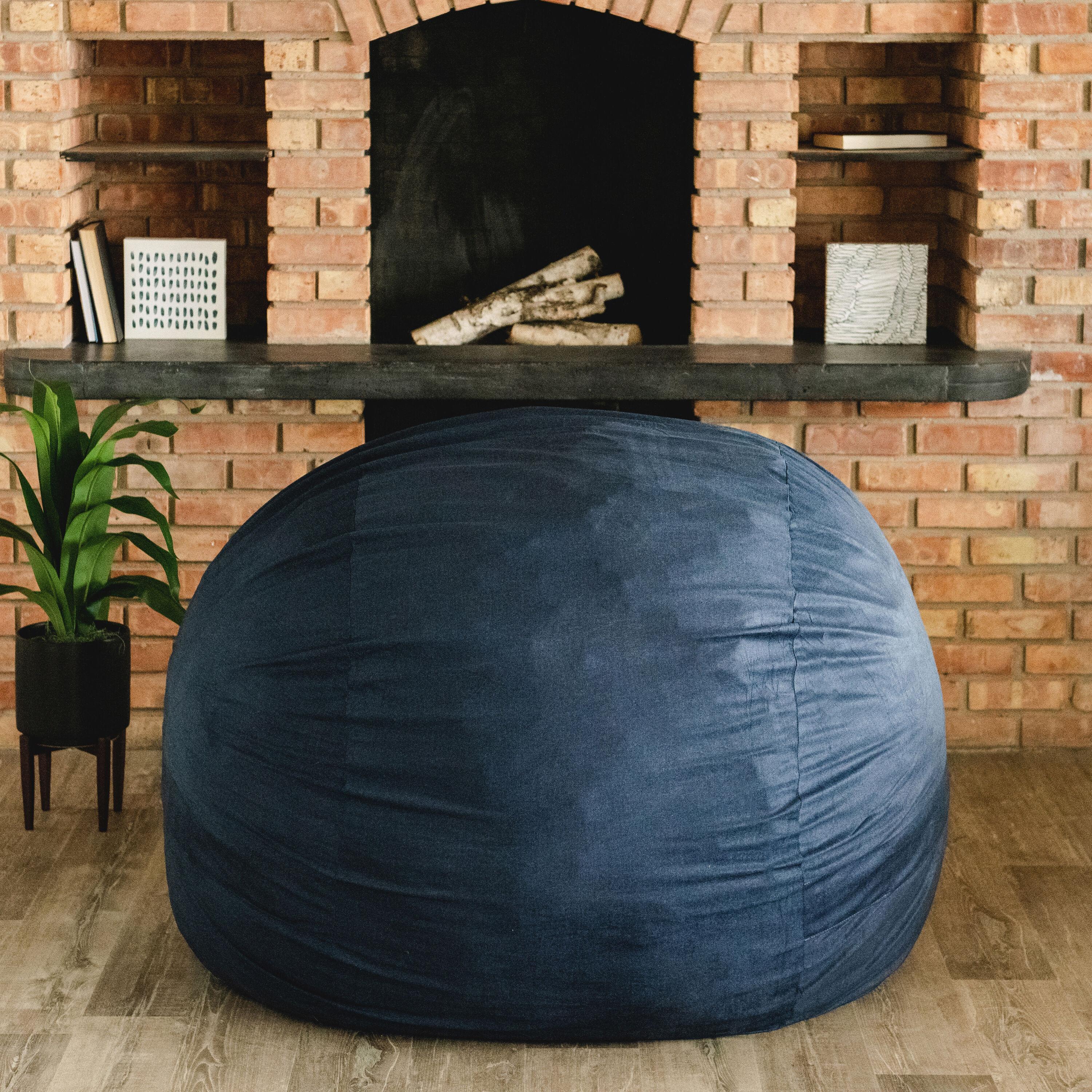 Big Joe Large 4 Foot Foam Filled Bean Bag Chair with Soft Removeable Cover