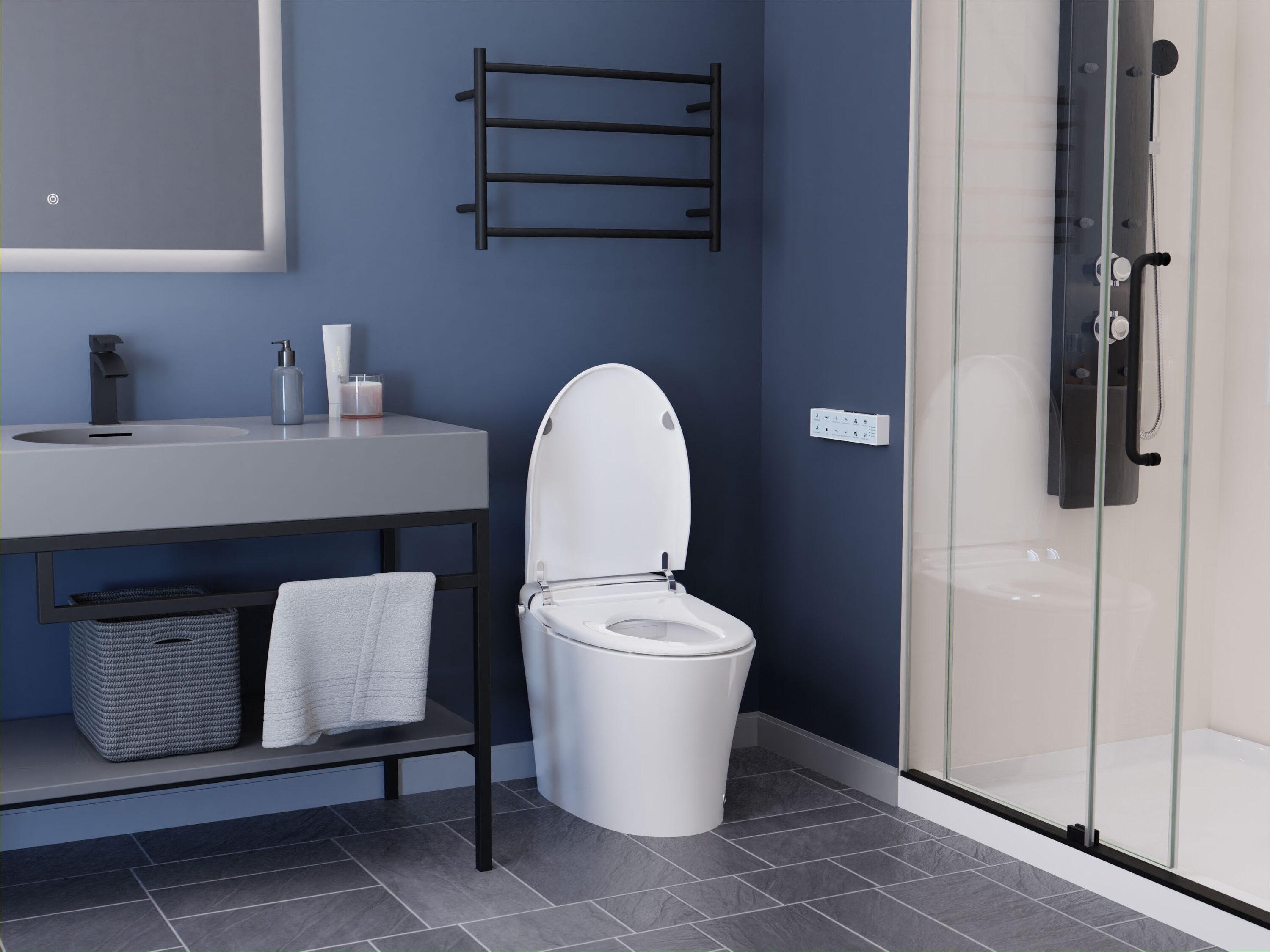 ANZZI Envo 1.28 Gallons GPF Elongated Comfort Height Floor Mounted Bidet Toilet (Seat Included)