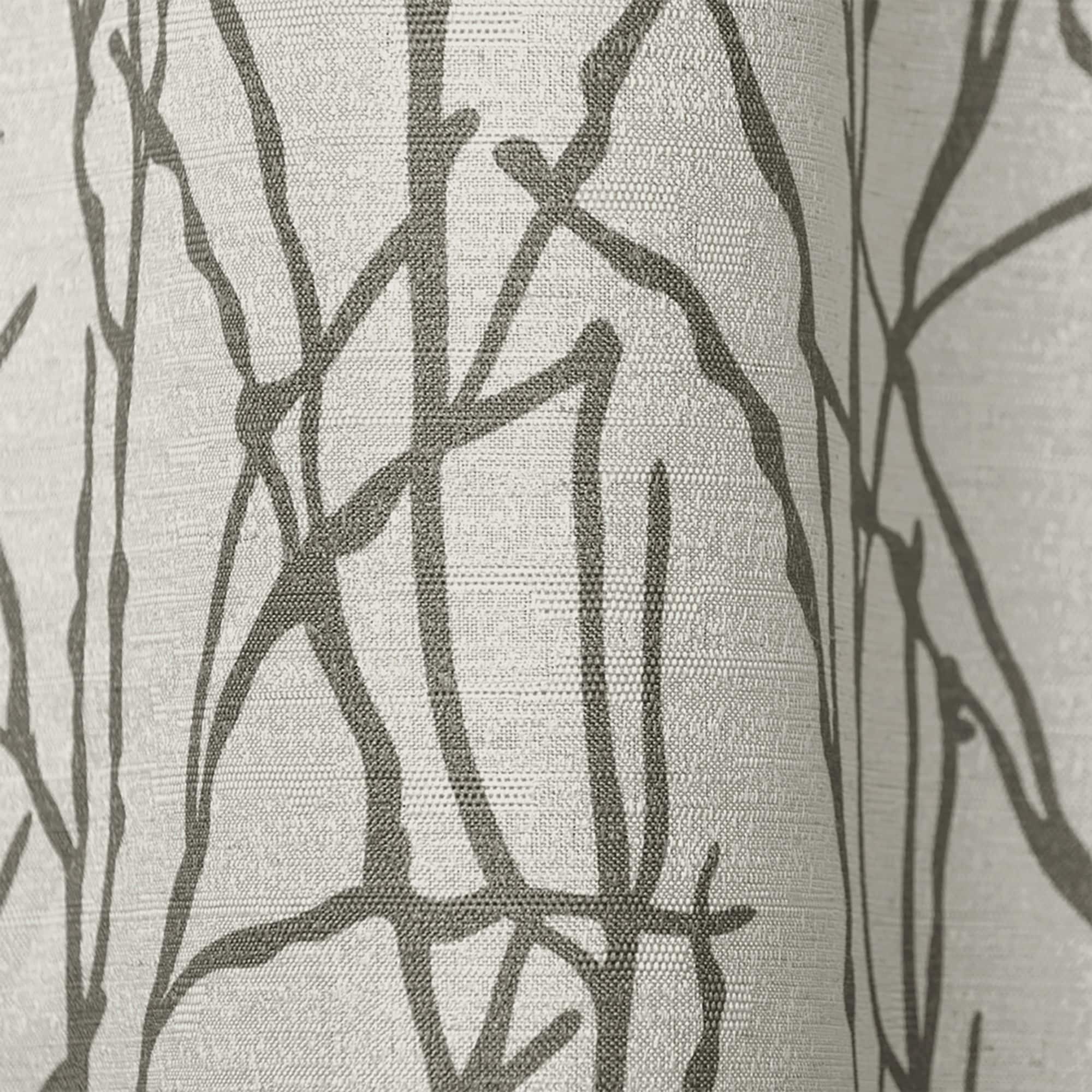 Set of 2 96"x54" Branches Linen Blend Grommet Top Window Curtain Panel Natural: Light Filtering, Botanical Design