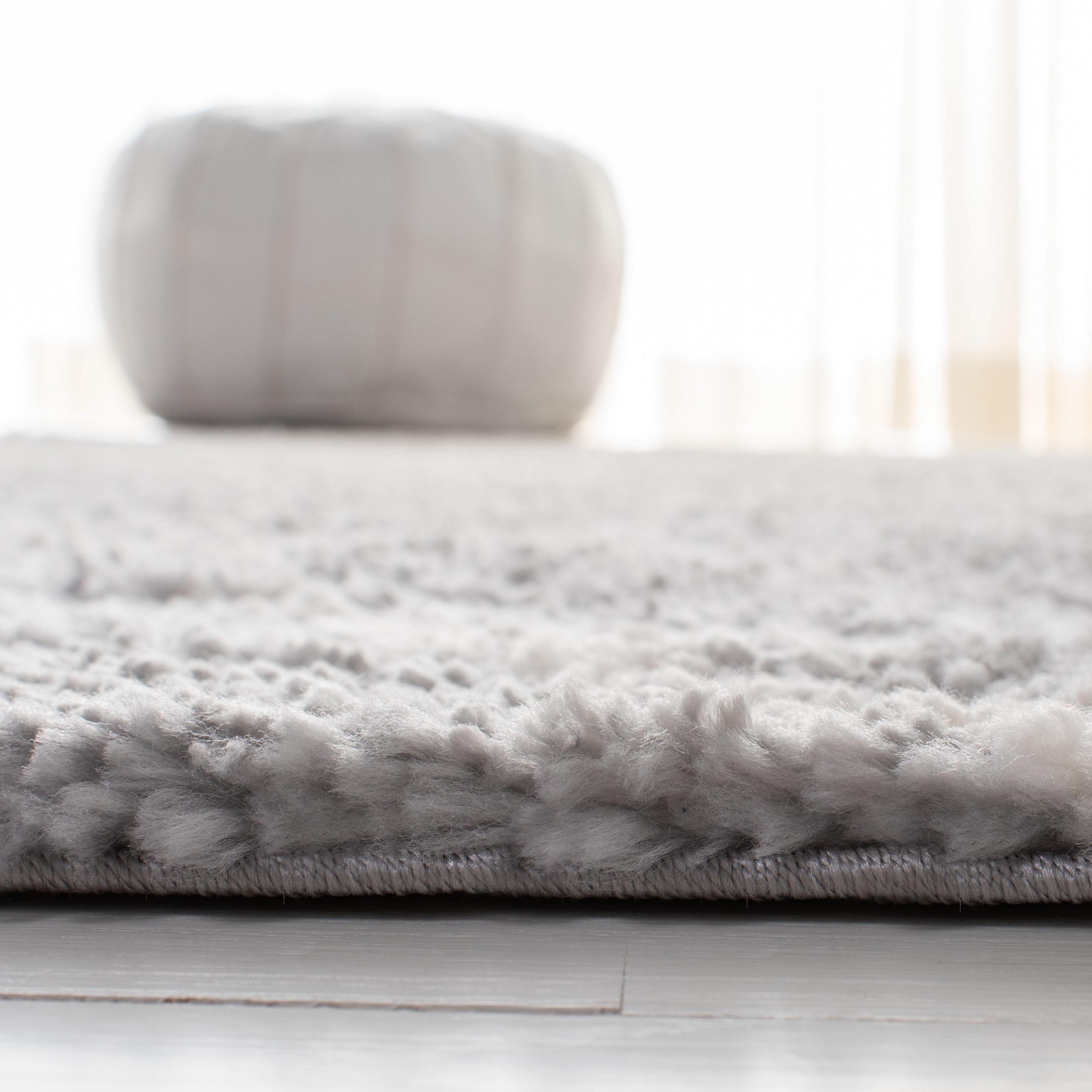 Parma Shag PMA515 Power Loomed Indoor Runner Rug - 2'3"x11' - Grey/Cream - Safavieh