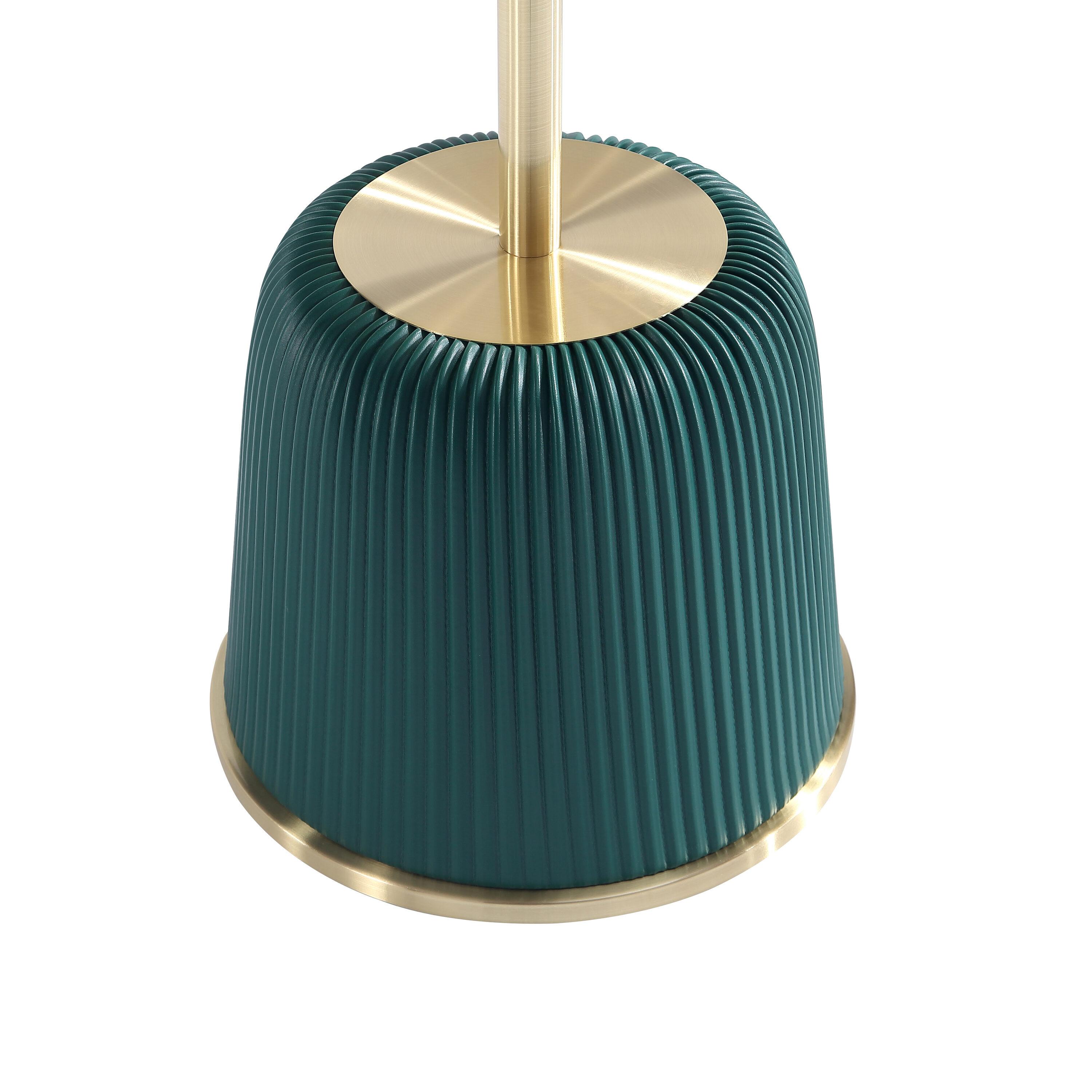 Manhattan Comfort Anderson Modern Leatherette Upholstered End Table with Gold Tabletop Green: Stainless Steel, No Assembly Required