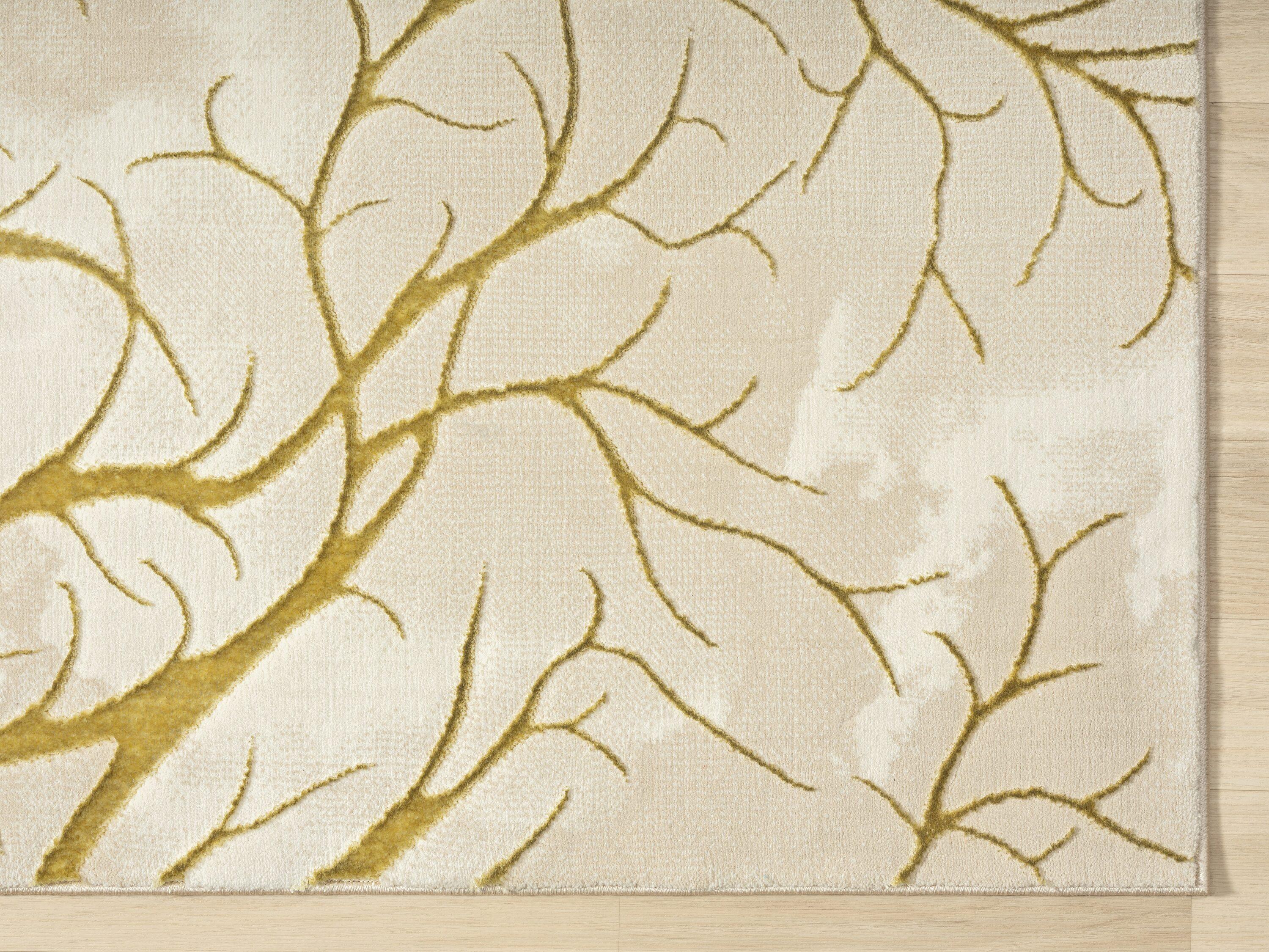 Ksamil Abstract Area Rug In Beige/Gold