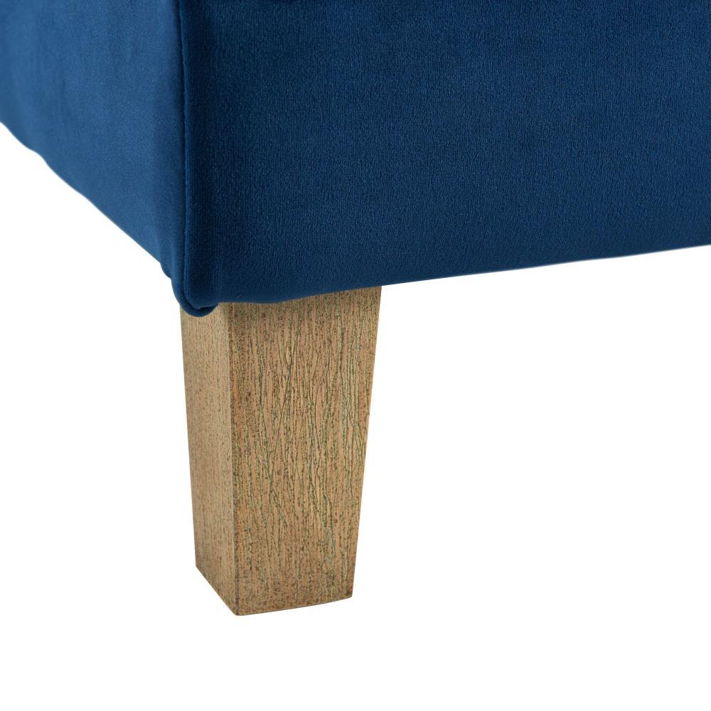 Jude Tufted Storage Ottoman Cobalt - Picket House Furnishings: Upholstered Bench with Lid, Modern Style