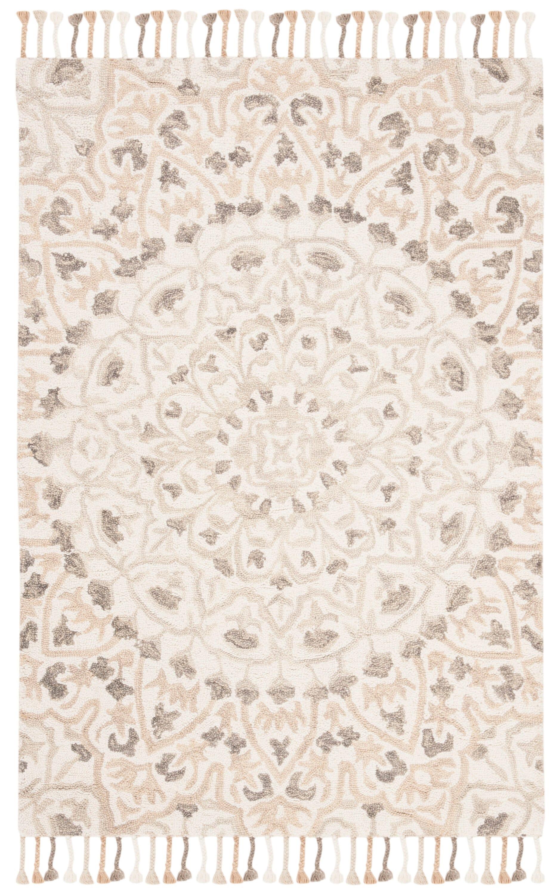 Blossom BLM459 Hand Tufted Indoor Accent Rug - Ivory/Taupe - 3'x5' - Safavieh