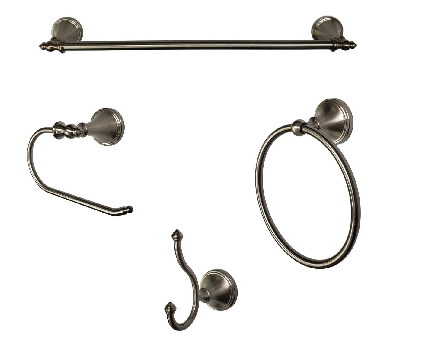 Annchester Brushed Nickel 4-Piece Bathroom Accessory Set